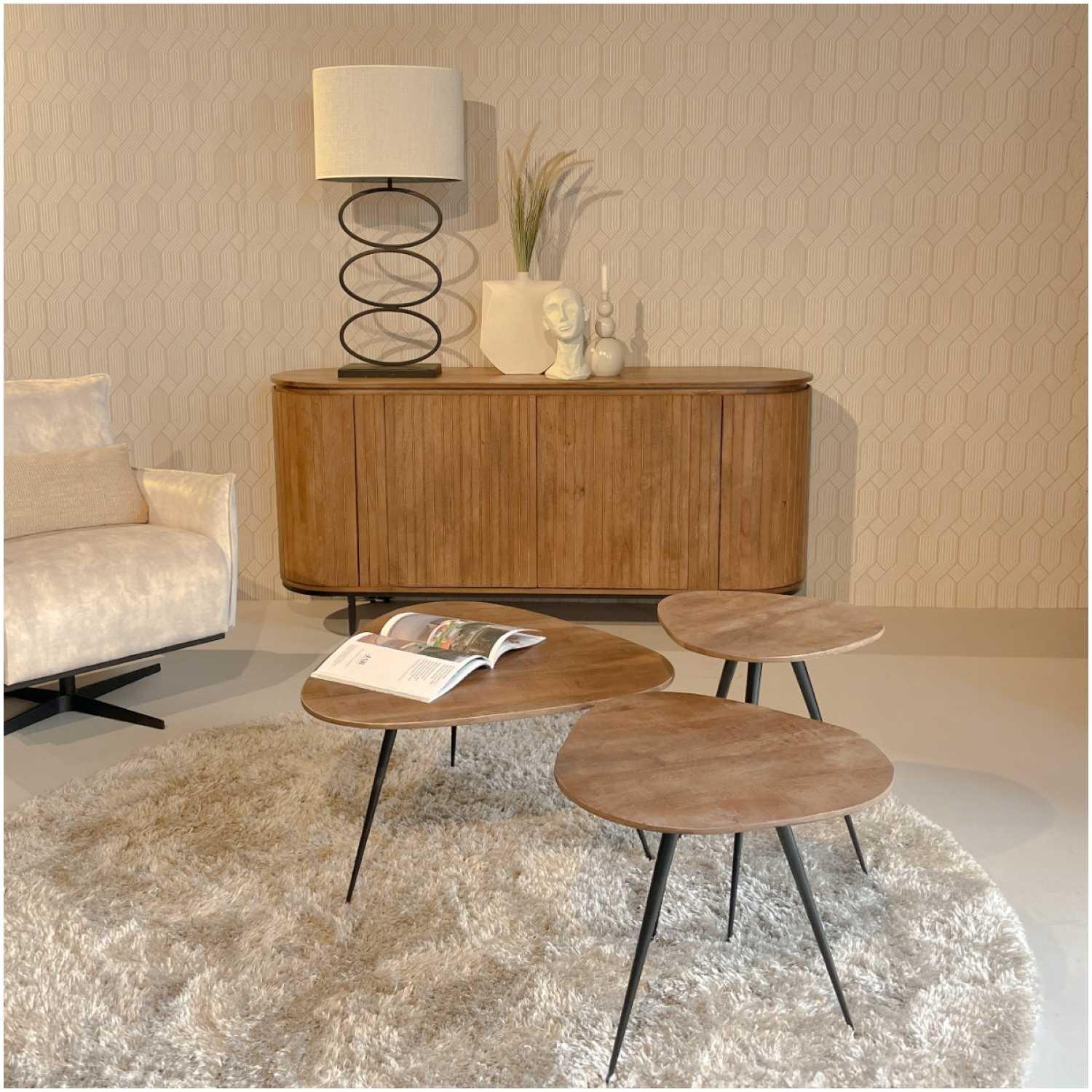 Sideboard abgerundet Aloy Mangoholz natur 170