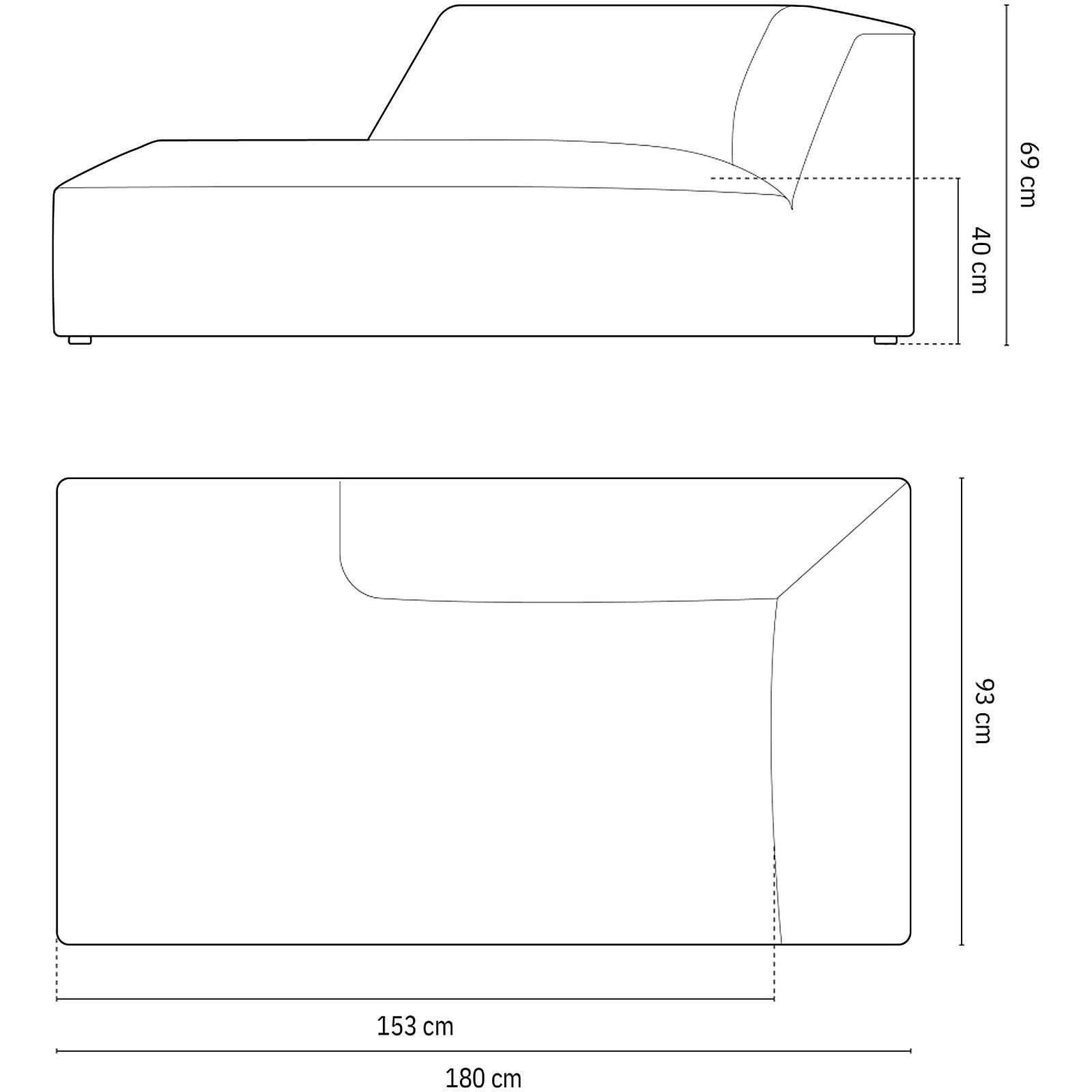 Chaise Longue Ruby - Ausrichtung: rechts - Bezug: Corduroy (Scala), Light Beige