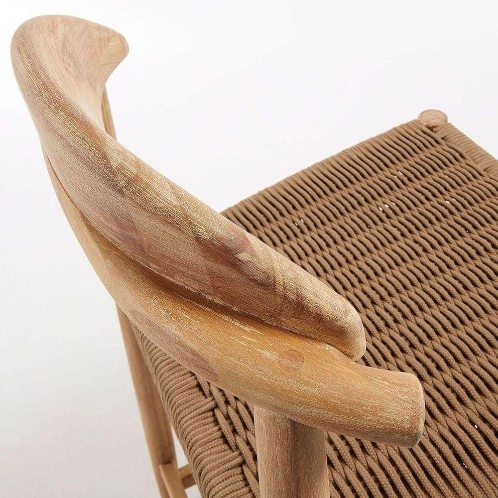 Barhocker aus Holz Nina Akazie Natur Seil beige Sitzhöhe 62cm