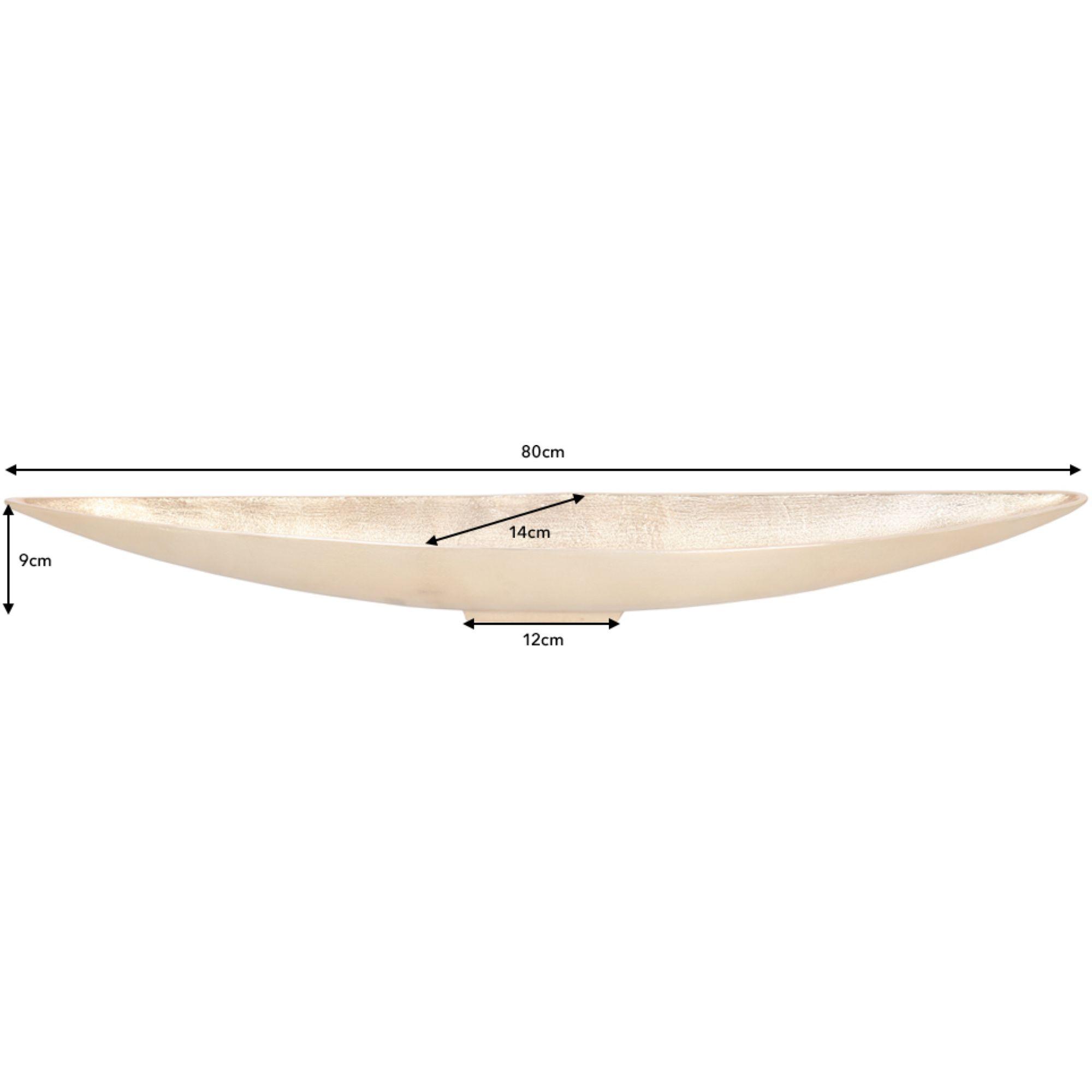 Deko Schale 82cm Aluminium Long gold