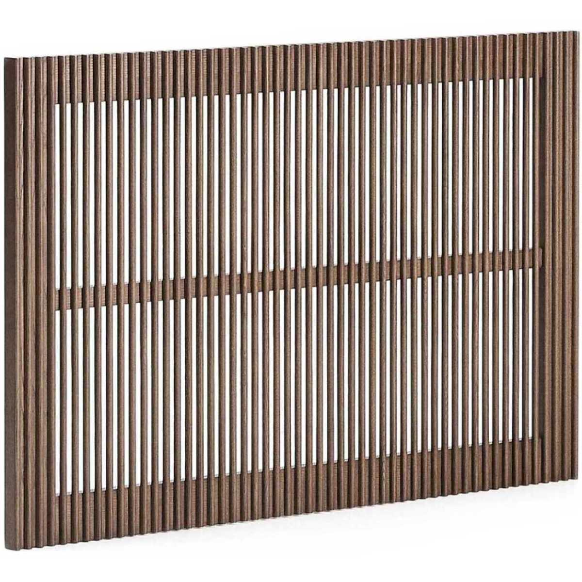 Bettkopfteil Beyla aus massivem Eschenholz mit nussbaumfarbenem Finish für 90cm Betten FSC 100%