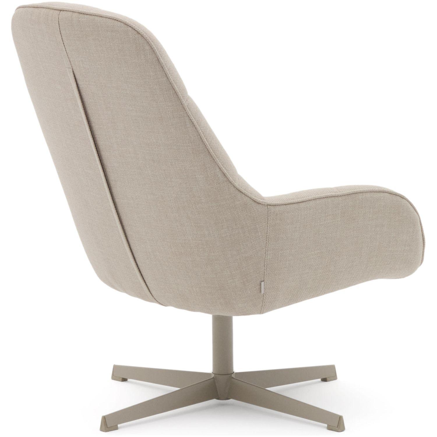 Drehsessel Jaspe beige und Metall mit grauer Oberfläche FSC 100% (drehbar)