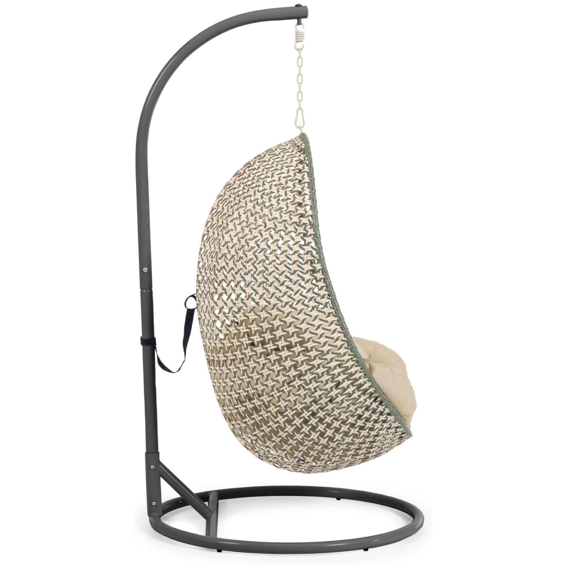 Garten Hängesessel Ciara Poly Rattan mehrfarbig Fuss dunkelgrau