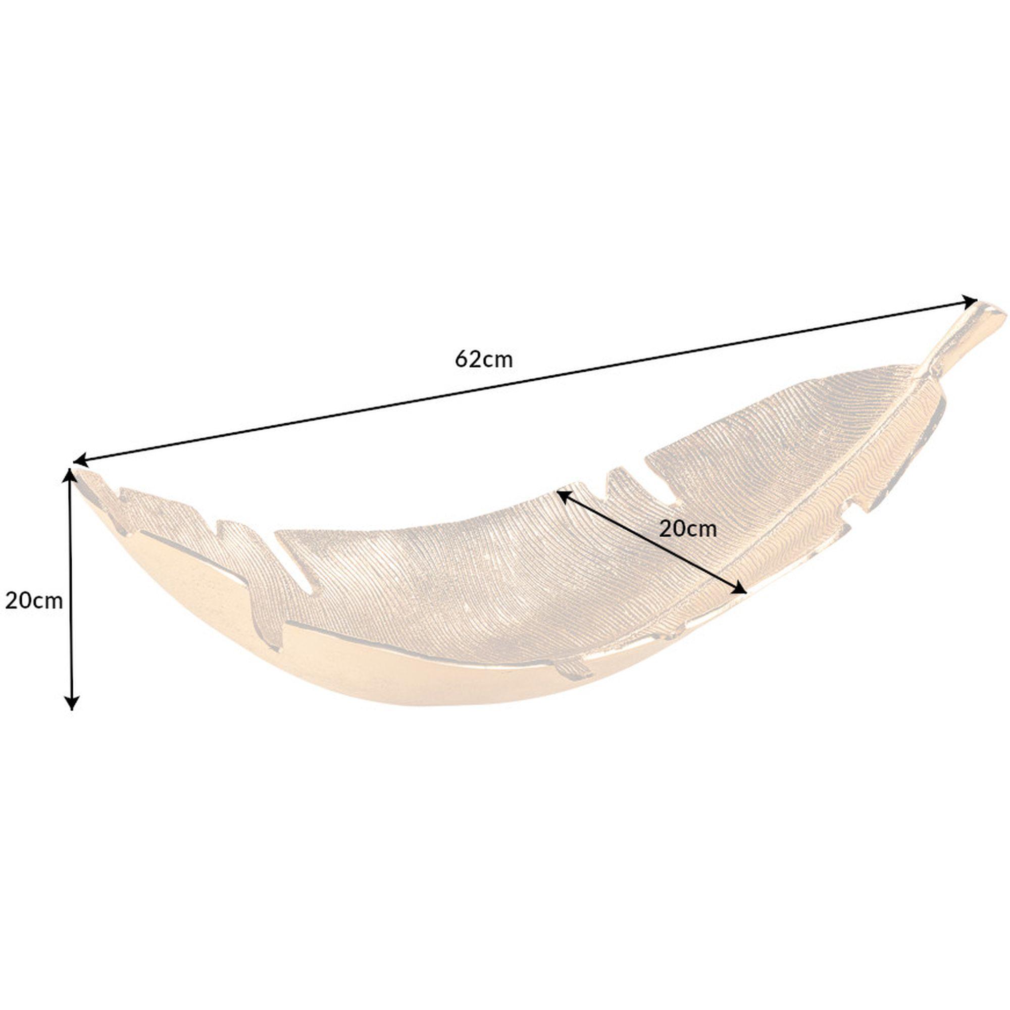 Deko Schale Leaf Blatt Design Metall gold 62x20