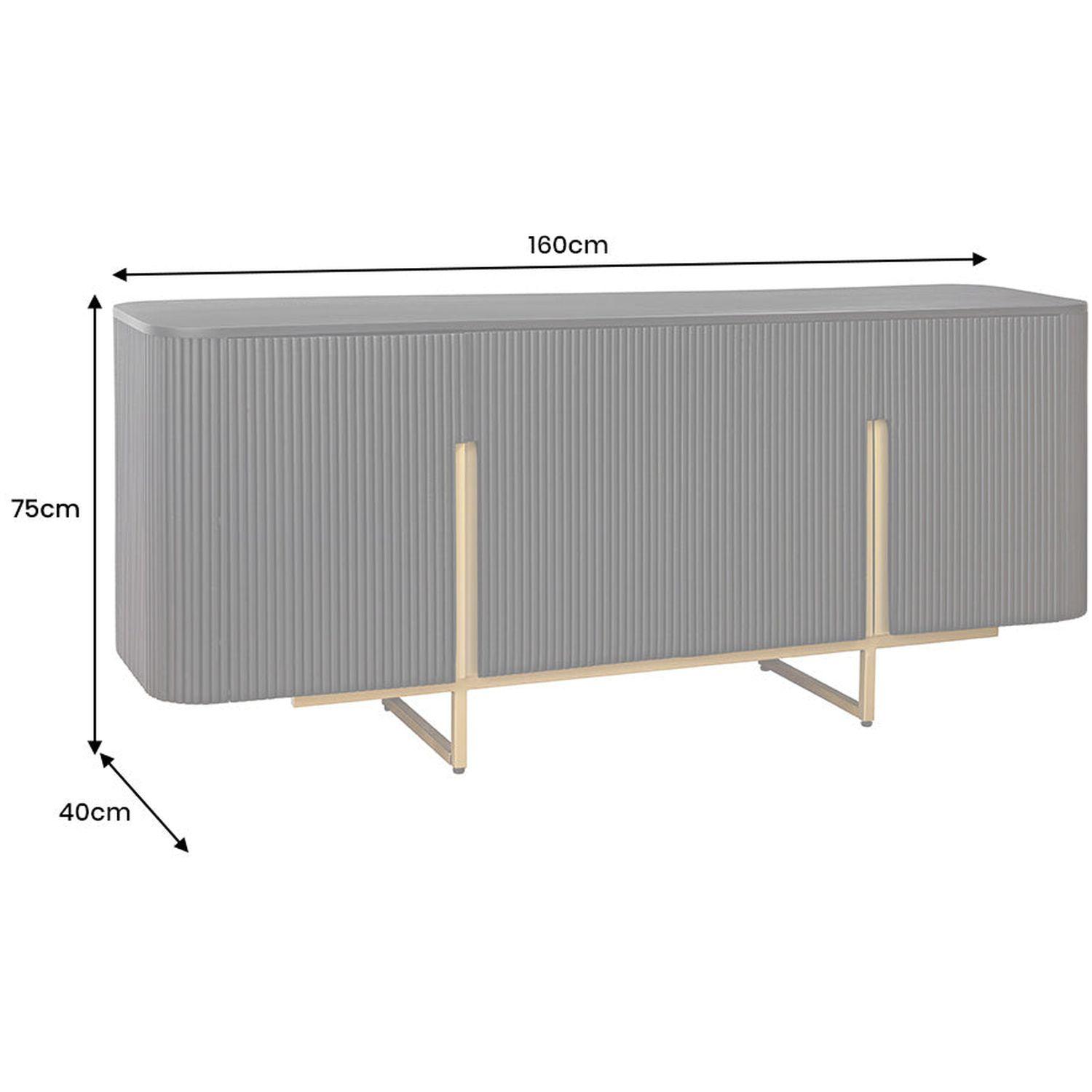Sideboard abgerundet Cazeno Gold Mangoholz schwarz 160
