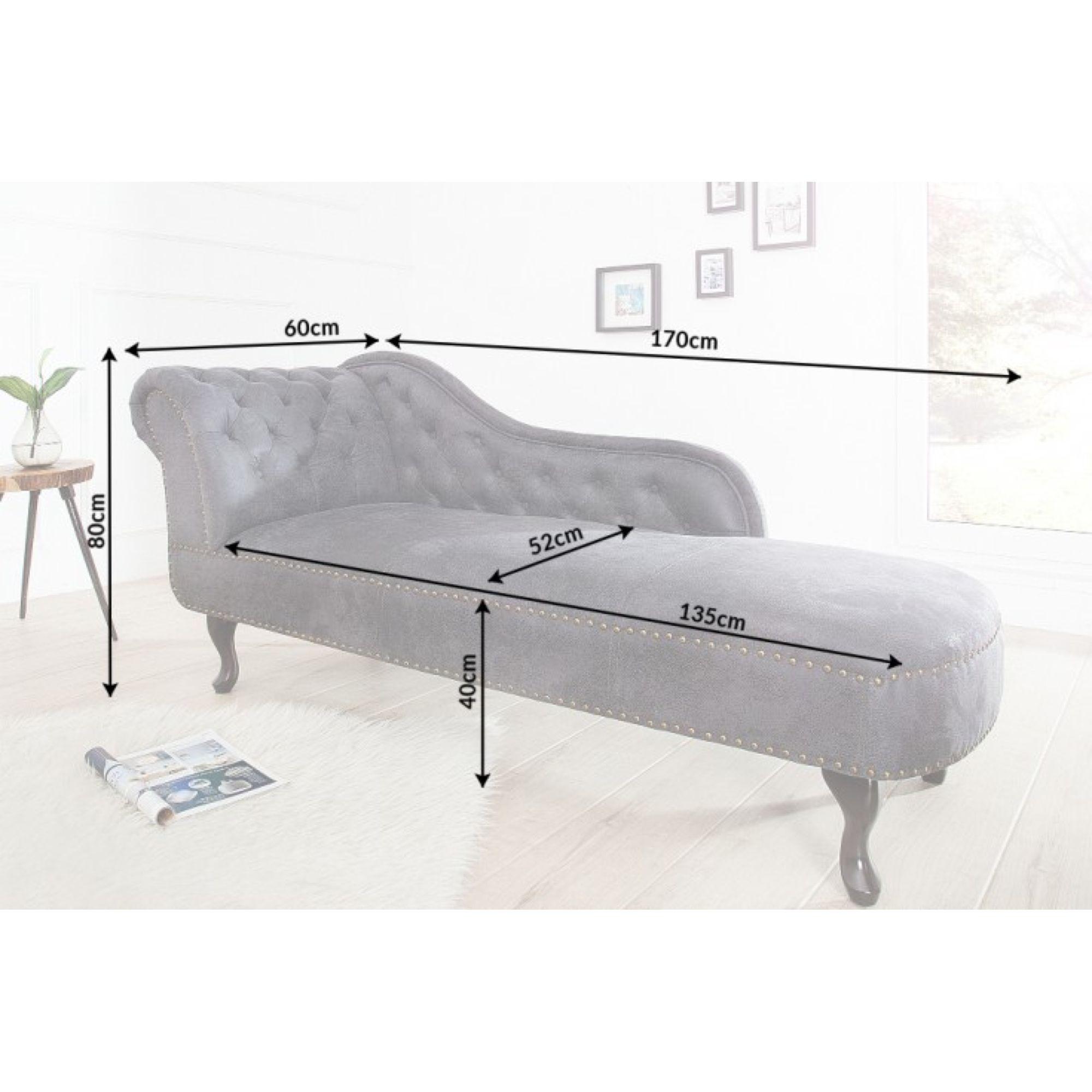Chesterfield Recamiere Vintage Grau