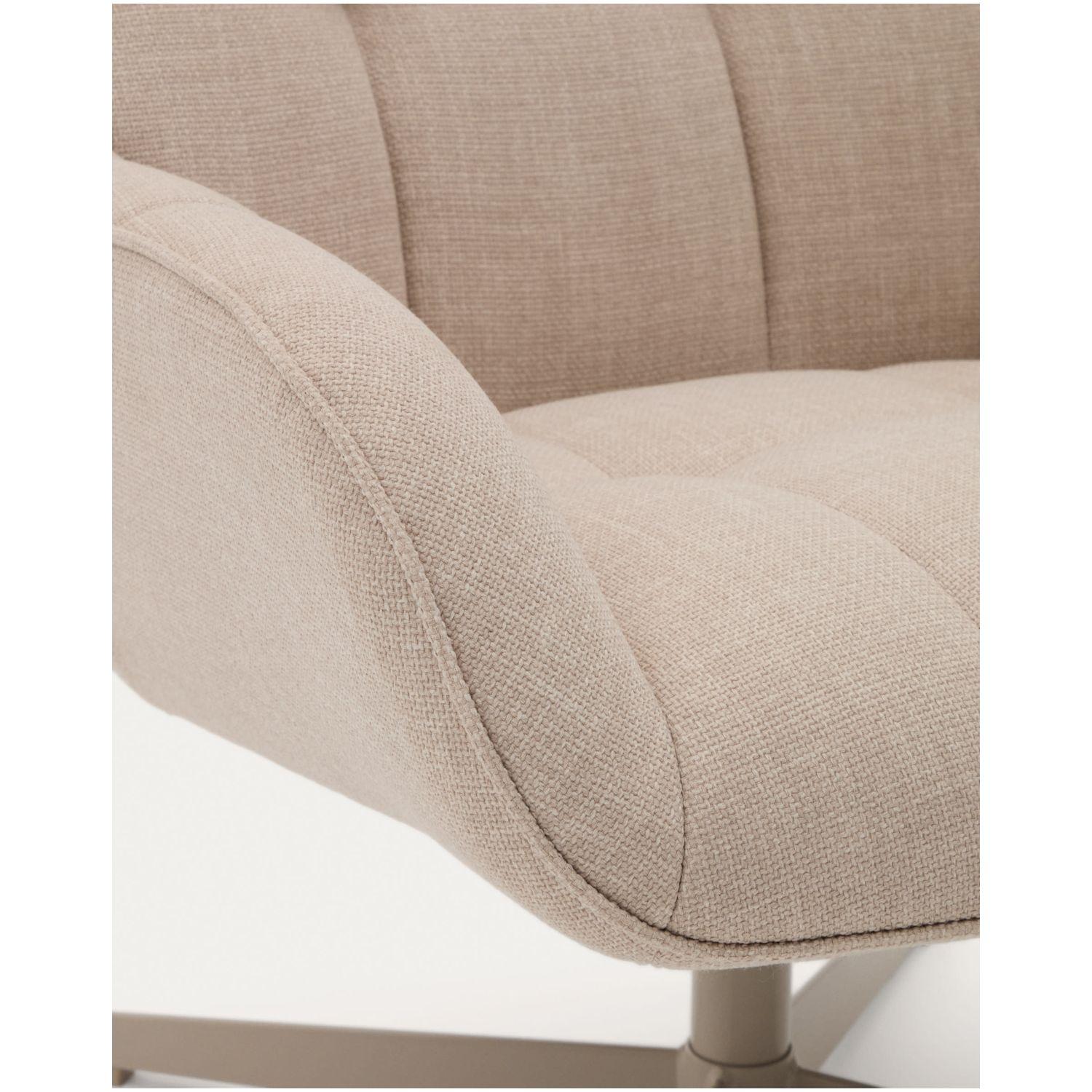 Drehsessel Jaspe beige und Metall mit grauer Oberfläche FSC 100% (drehbar)