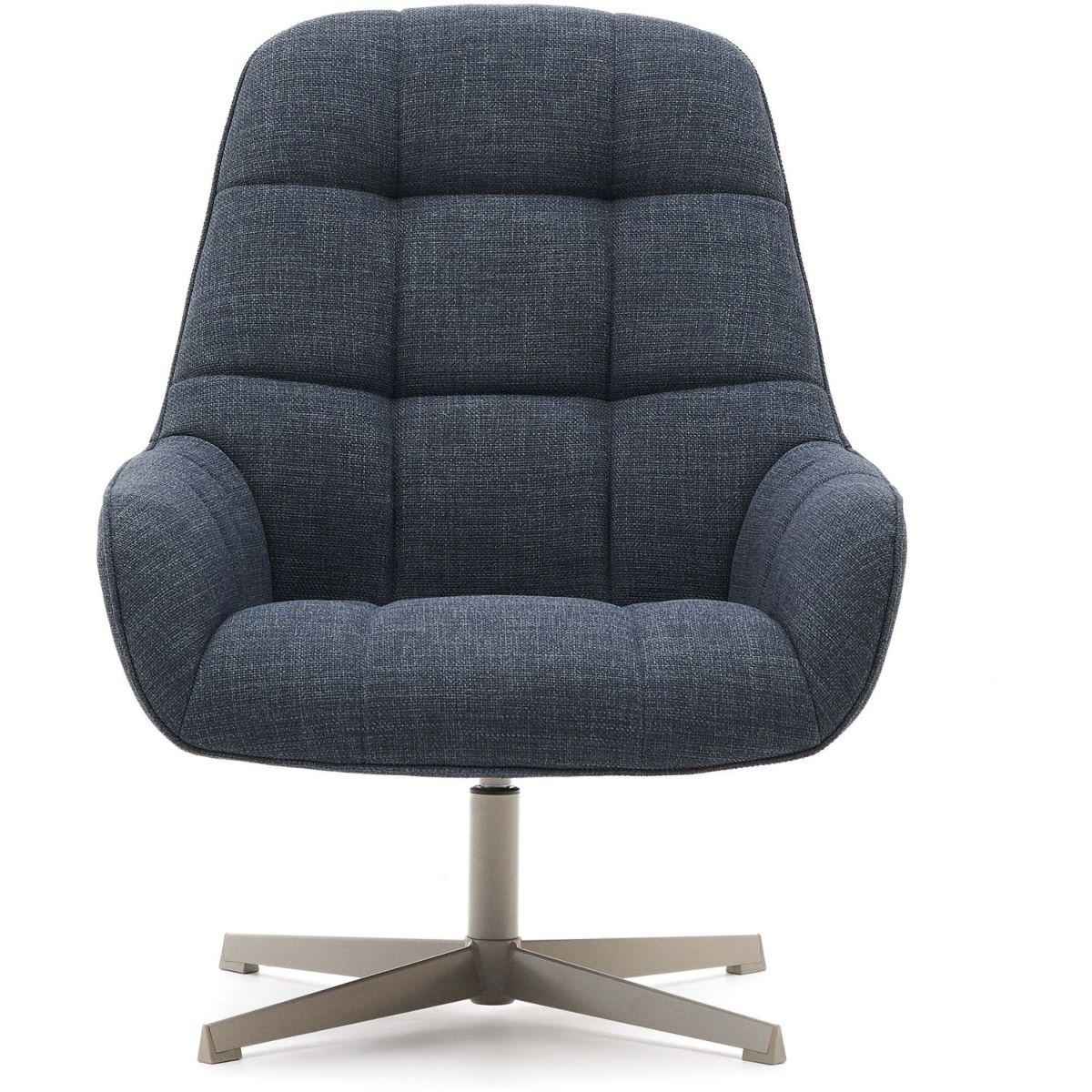 Drehsessel Jaspe blau und Metall mit grauer Oberfläche FSC 100% (drehbar)