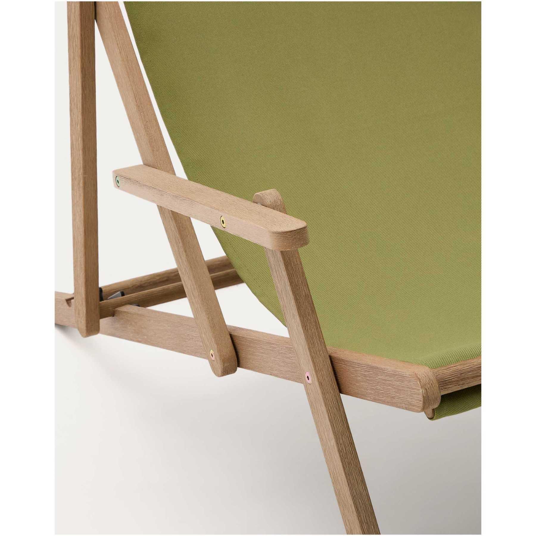 Klappbarer Outdoor-Liegestuhl Vilara in Grün aus massivem Akazienholz FSC 100%