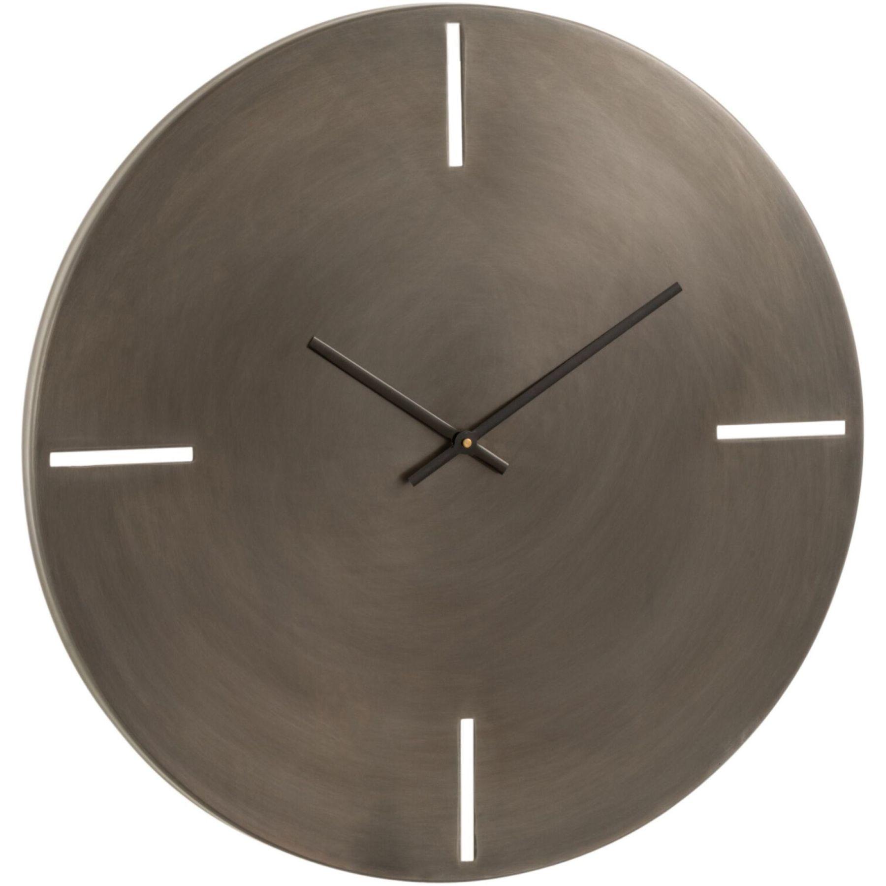 Wanduhr rund Metall vintage Industrial dunkelgrau 50x50