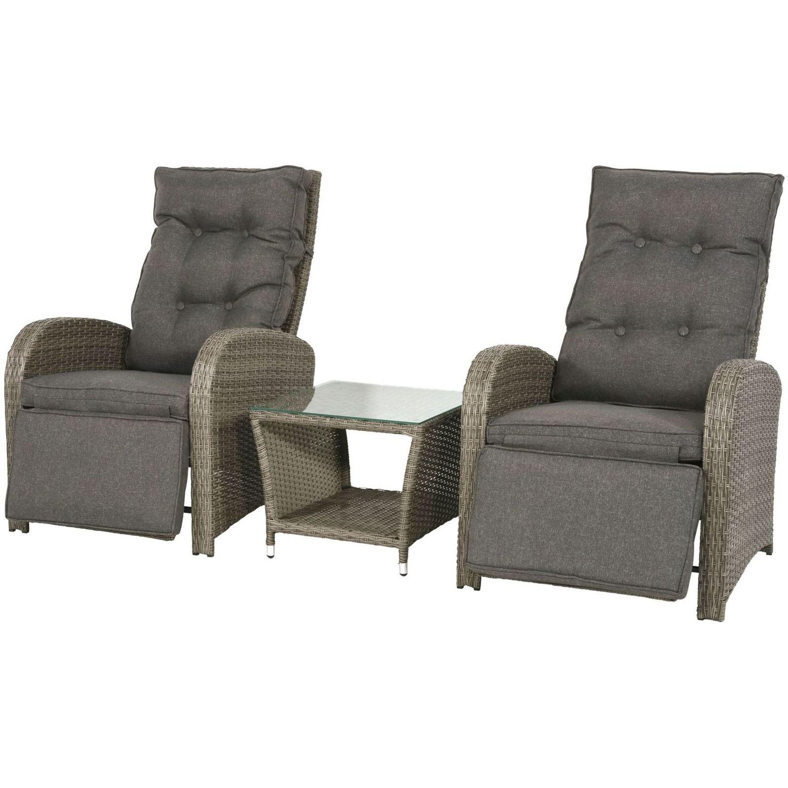 Poly Rattan Gartensessel Gruppe Melina (verstellbar)