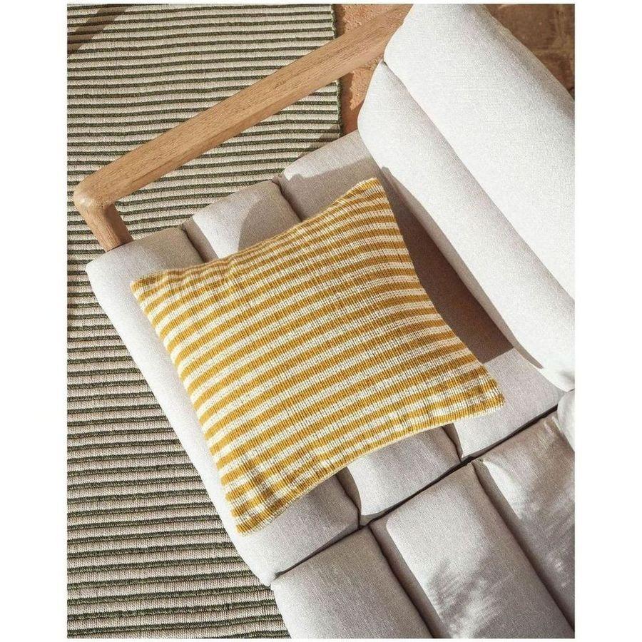 Garten Kissenbezug Dirome aus 100% PET gelb gestreift 45x45
