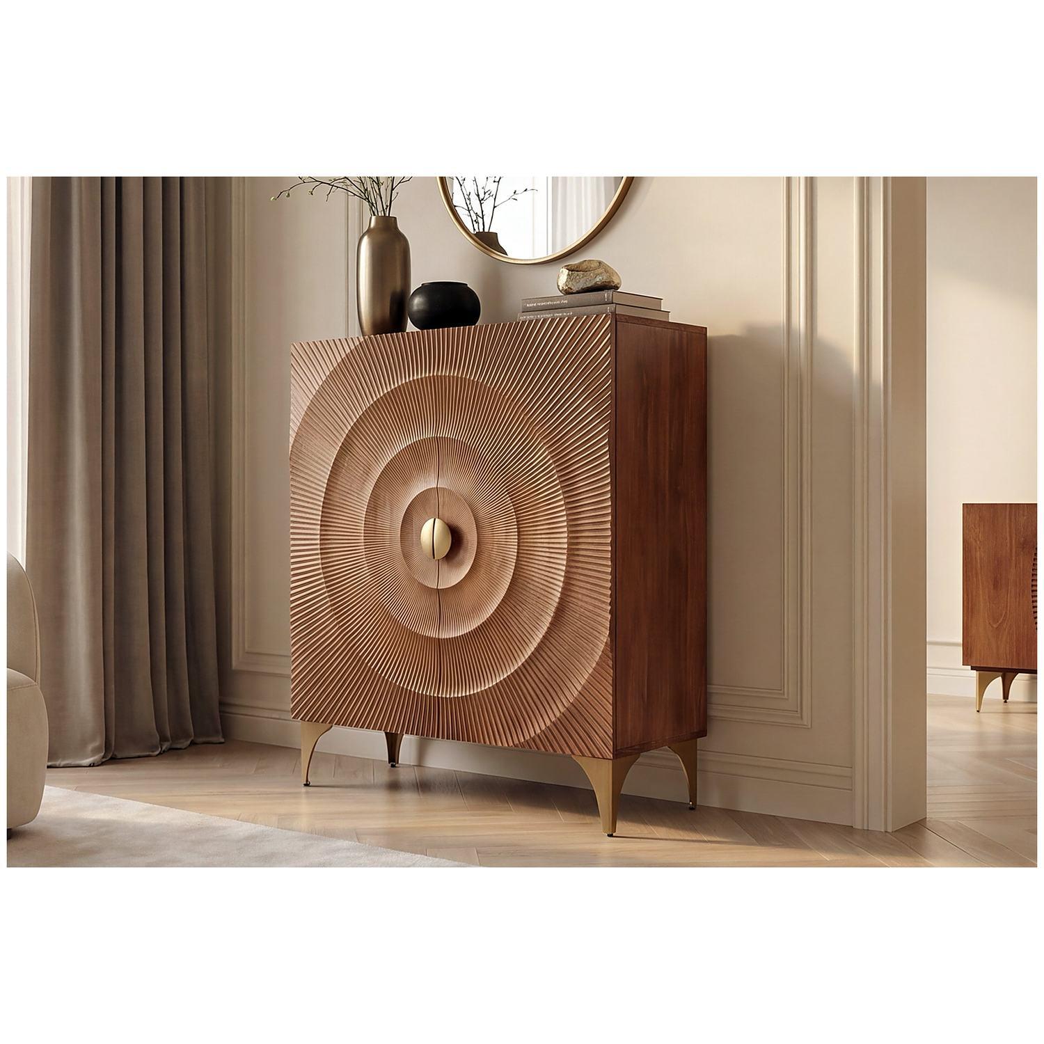 Hochkommode Himalaya Mangoholz braun 100x120