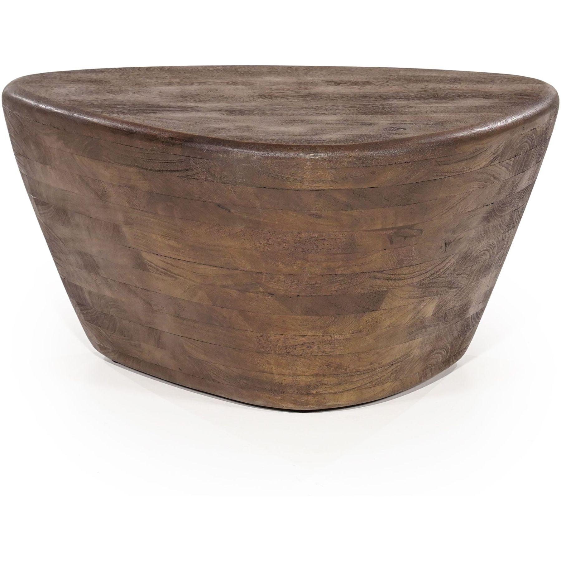 Beistelltisch abgerundet Nina Mangoholz braun 70x53