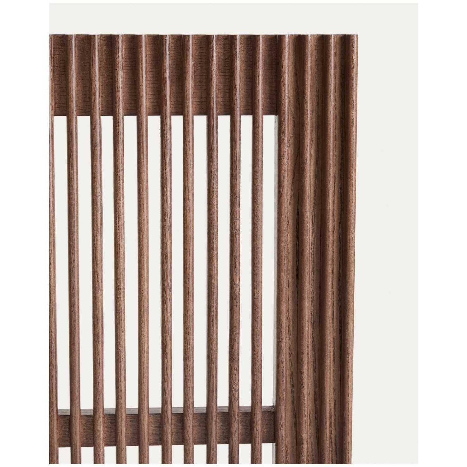 Bettkopfteil Beyla aus massivem Eschenholz mit nussbaumfarbenem Finish für 180cm Betten FSC 100%