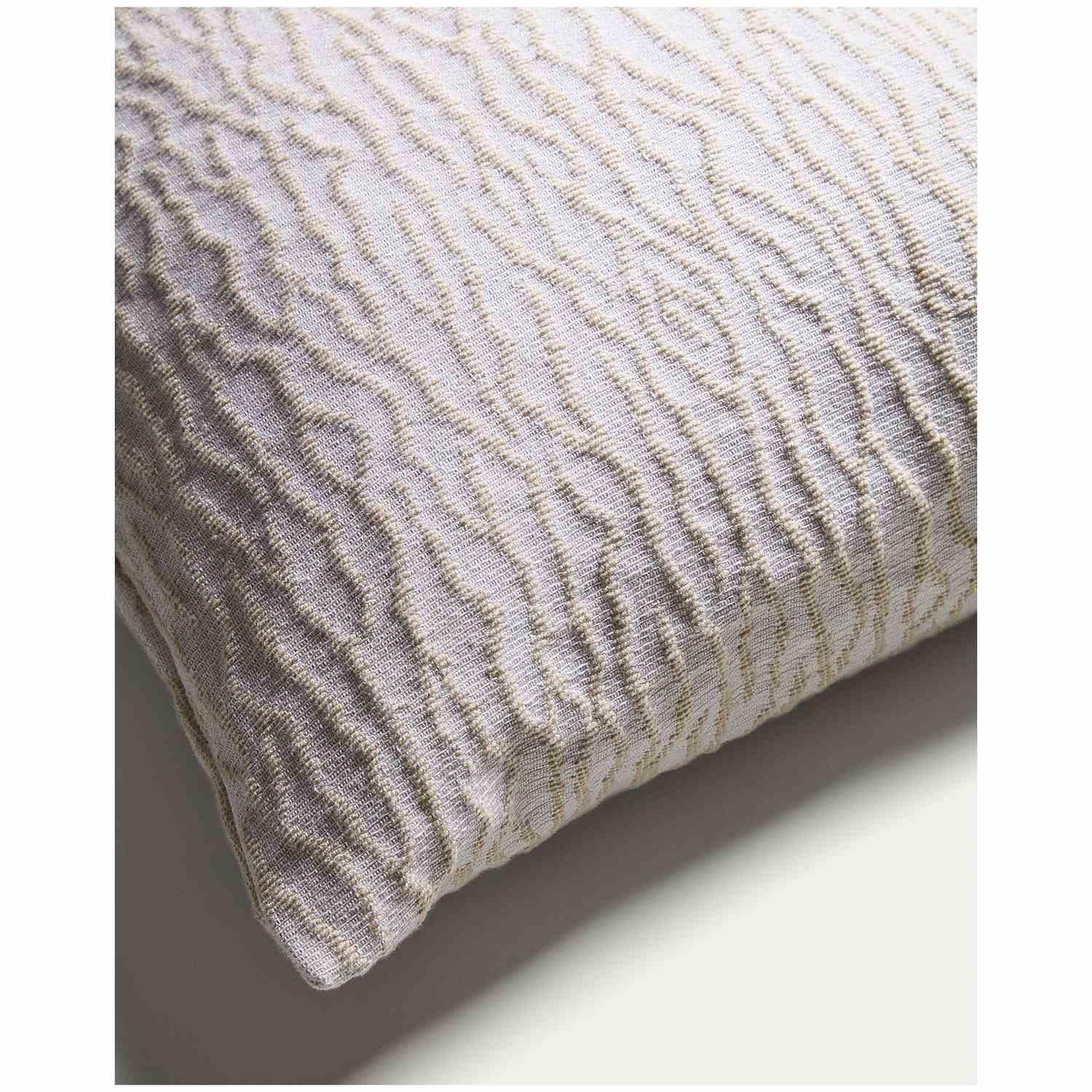 Kissenbezug Alnori aus 100 % Baumwolle mit Jacquard-Muster Écru 50 x 50 cm