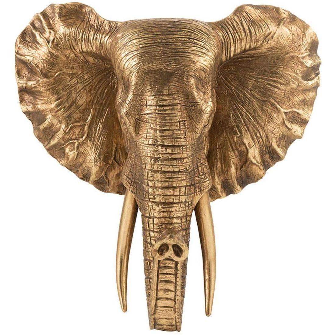 Wanddekoration Elefant Hängend Antik Gold