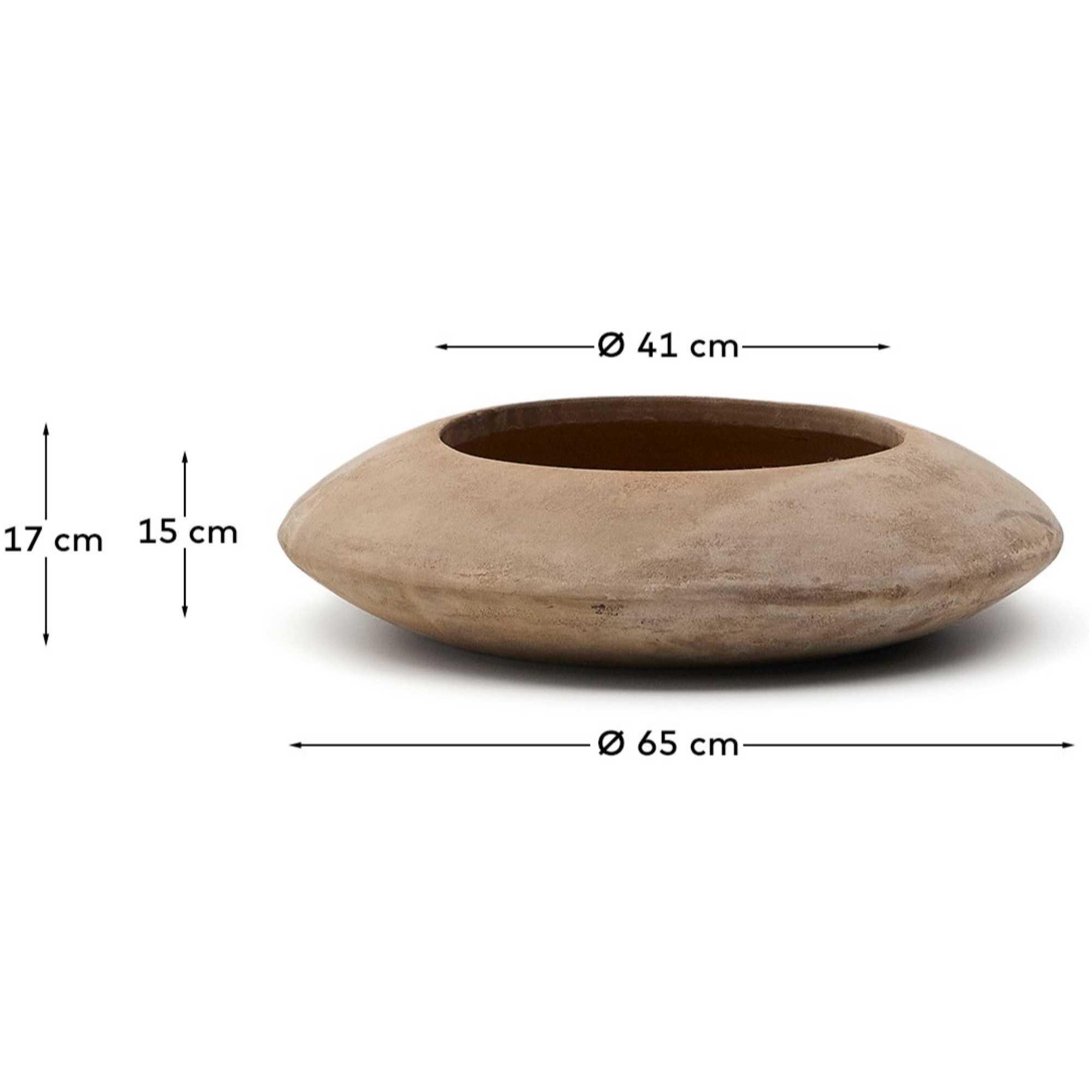 Blumentopf rund Rivor Terrakotta mit Finish in natürlichem Farbton 65x65