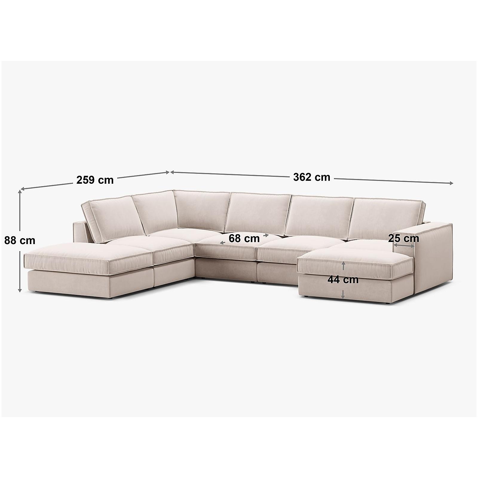 Wohnlandschaft U-Sofa Pola - Ausrichtung: rechts - Bezug: Velvet (Salvador), Beige