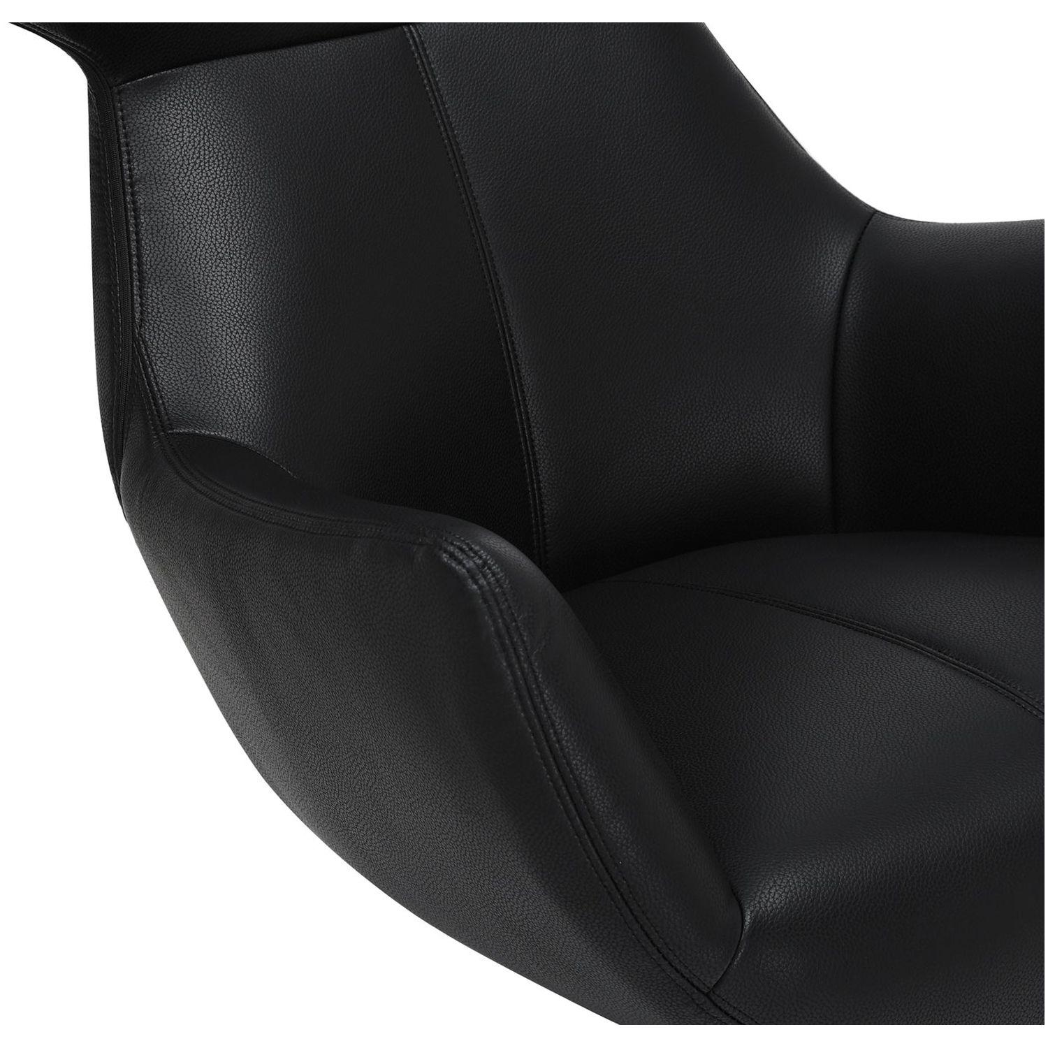 Relaxsessel drehbar Vana Kunstleder Metall schwarz