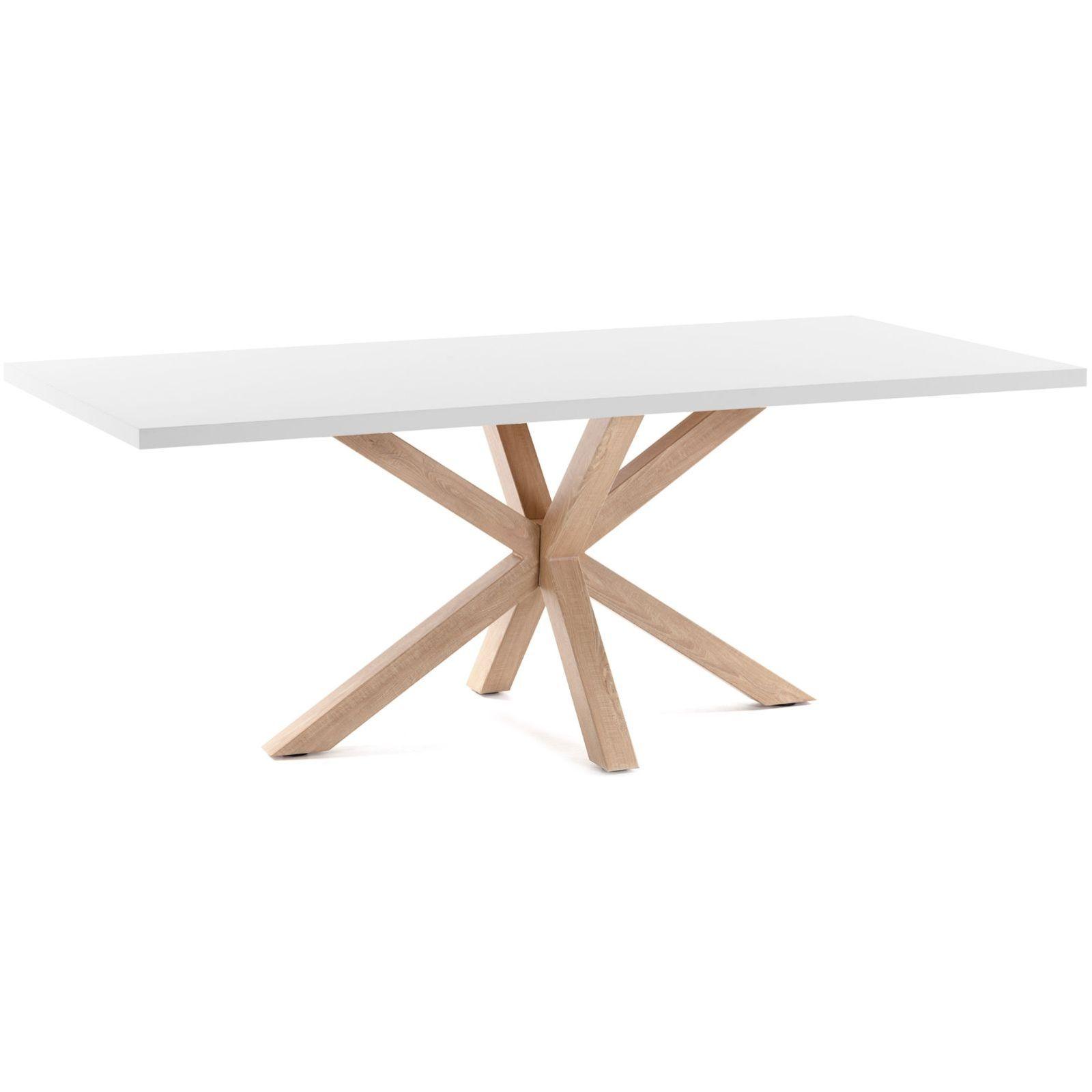 Argo Tisch 160 x 100 cm mit weißem Melamin und Stahlbeinen mit Holzeffekt