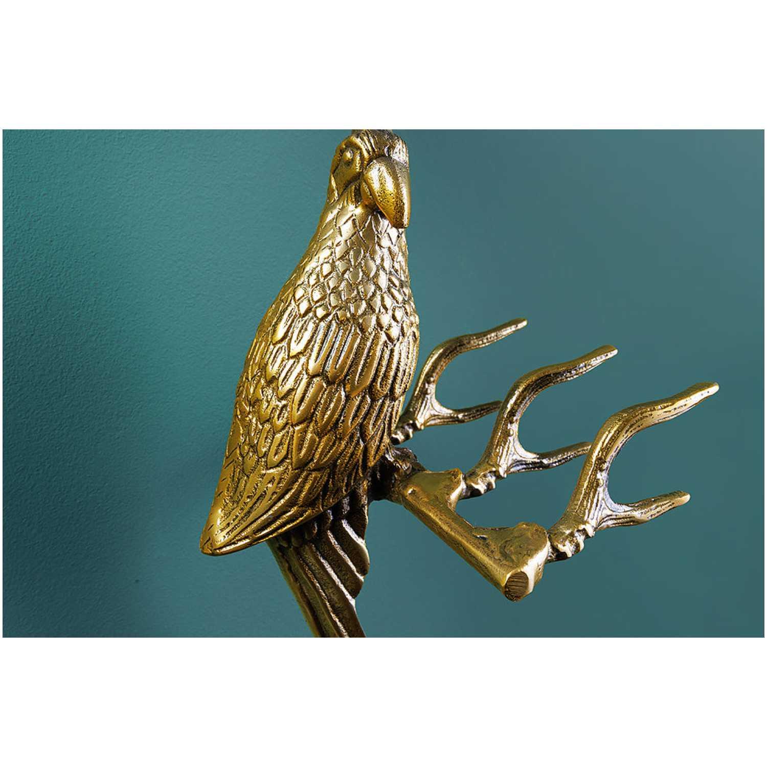 Wandgarderobe mit Ablage Vögel Hammerschlag-Effekt Antikgold (2er-Set)