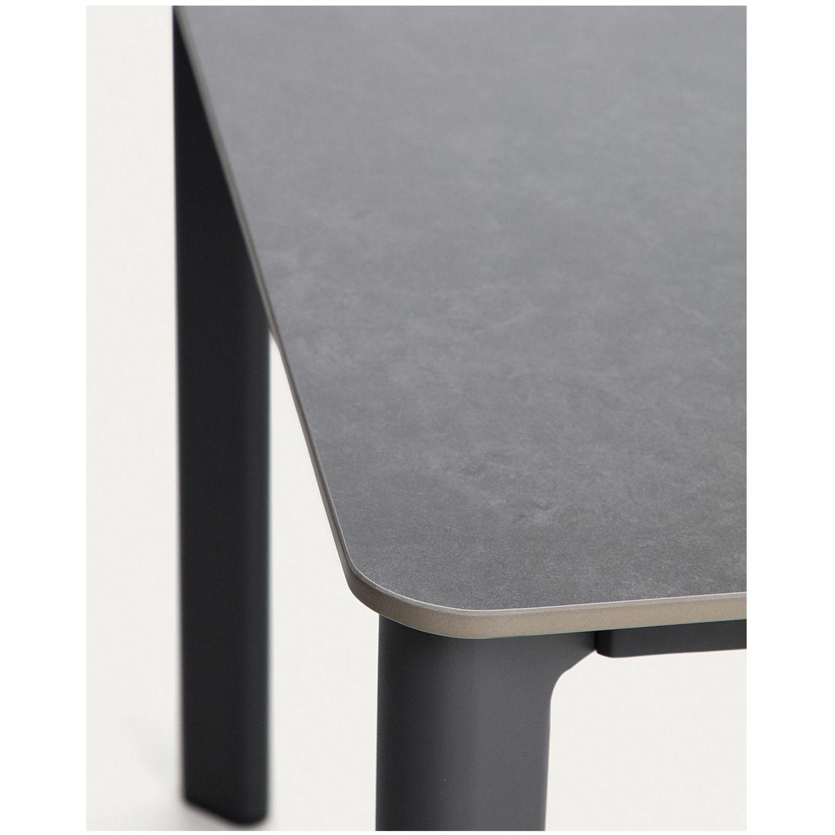Garten Tischset Anafi Keramik Aluminium graphitgrau 4 Stühle Livadia Aluminium graphitgrau 180x90