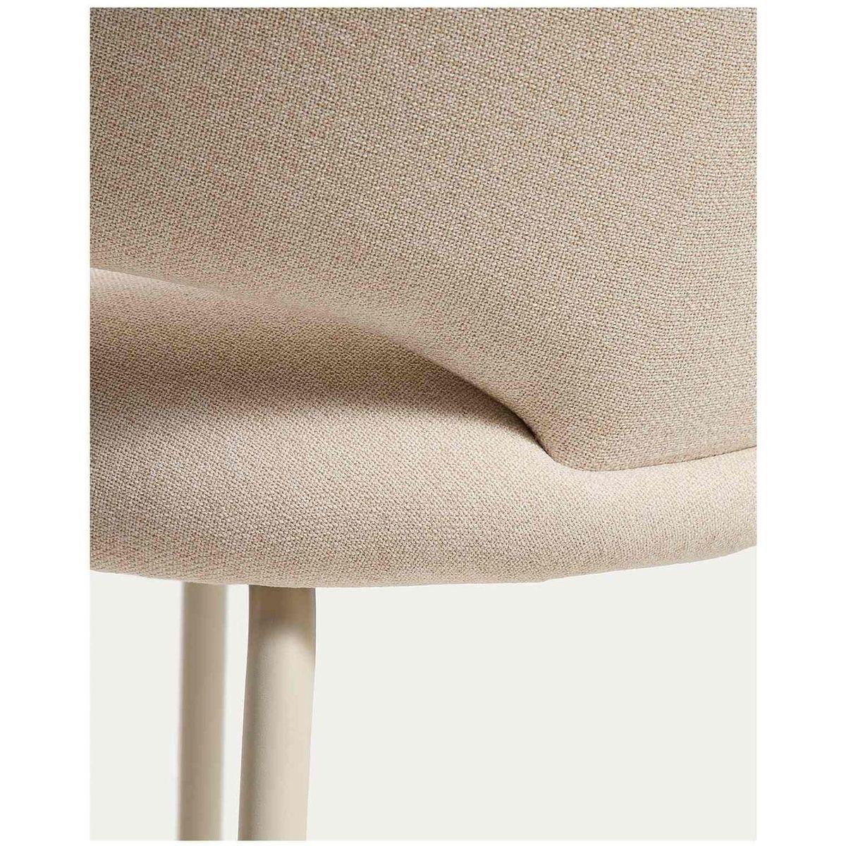 Barhocker Bonali mit beiger Chenille und beigen Metallbeinen FSC Mix Credit 65 cm