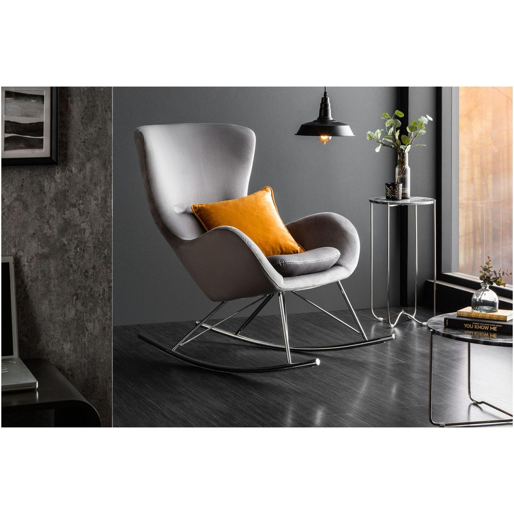 Schaukelsessel Schaukelstuhl Norway Swing Samt grau