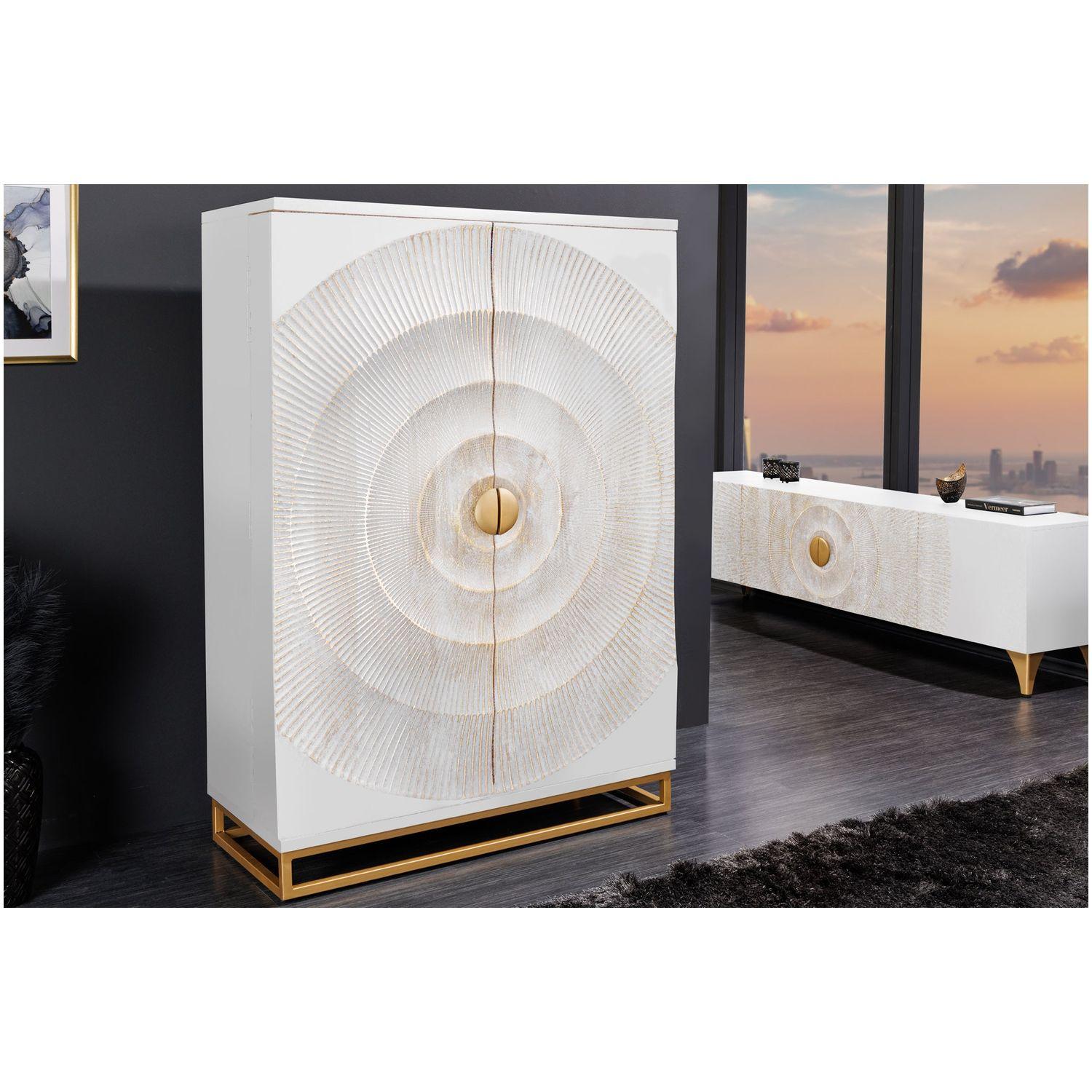 Barschrank Himalaya Mangoholz weiss 95x141