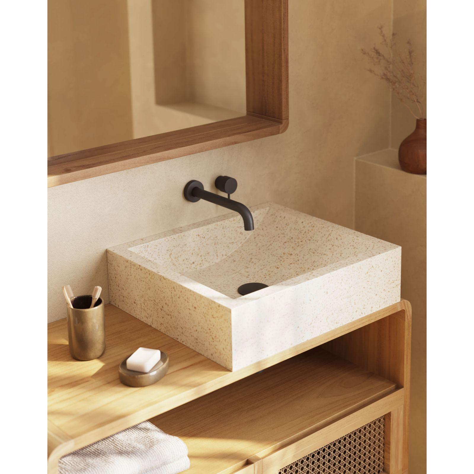 Aufsatzwaschtisch Delina Terrazzo weiss 40x45