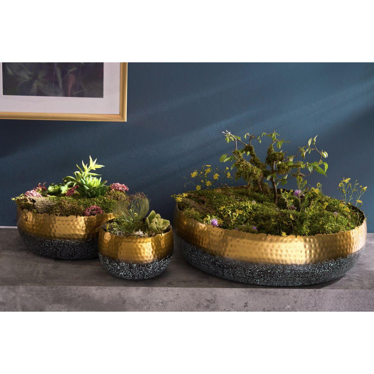 Deko Schale mittel Bazzar Hammerschlag gold 31x31