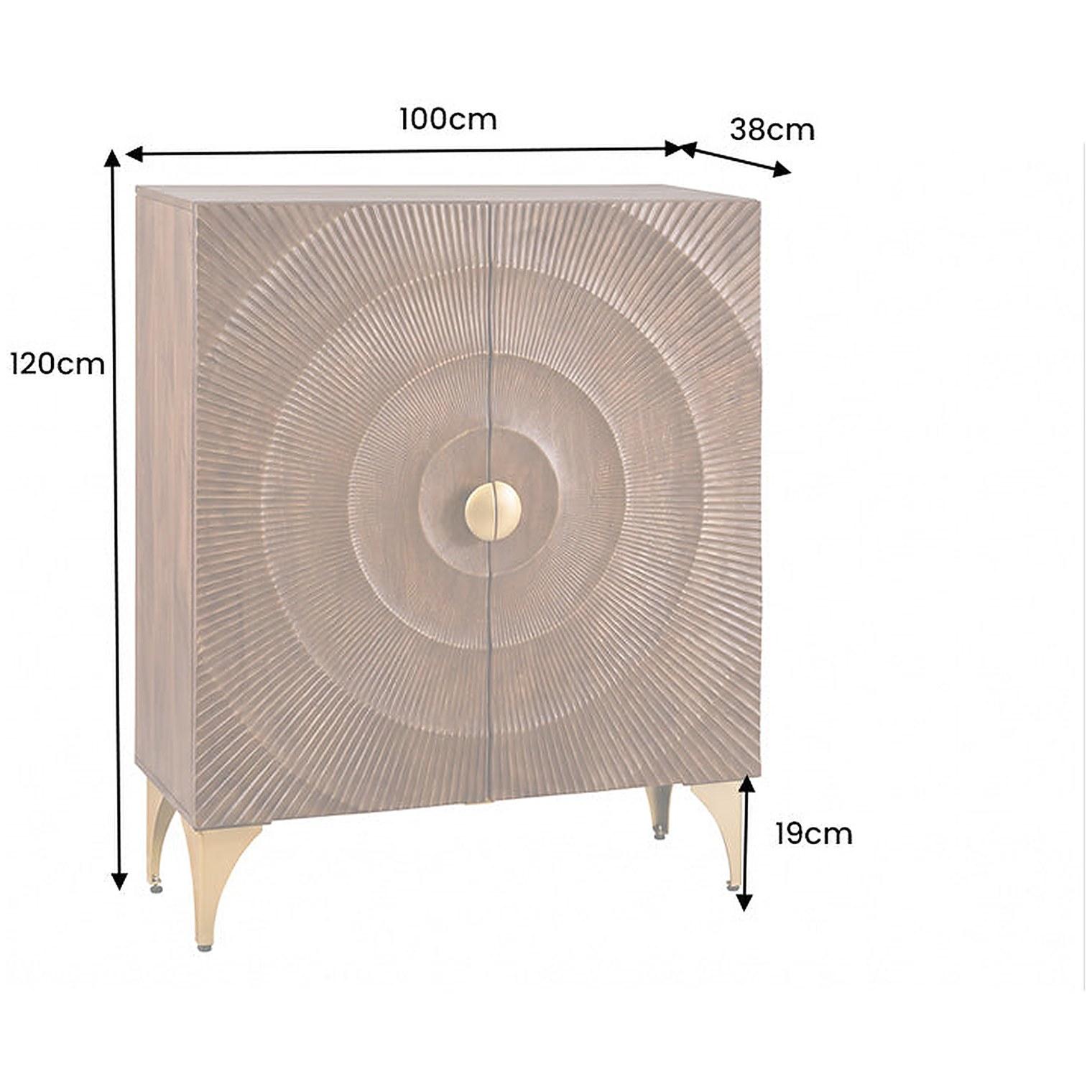 Hochkommode Himalaya Mangoholz braun 100x120