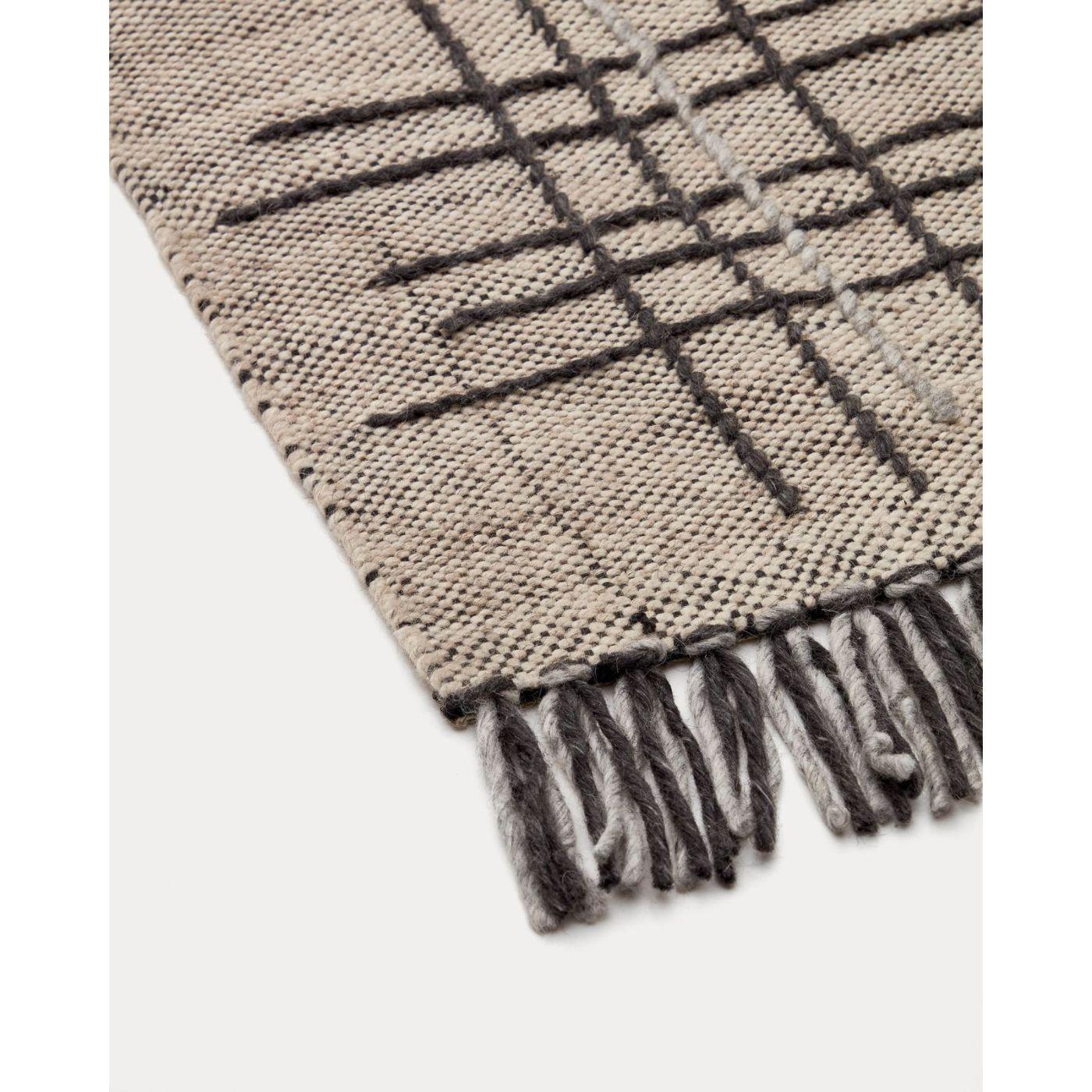 Eneo Teppich mit Fransen beige und braun 160 x 230 cm
