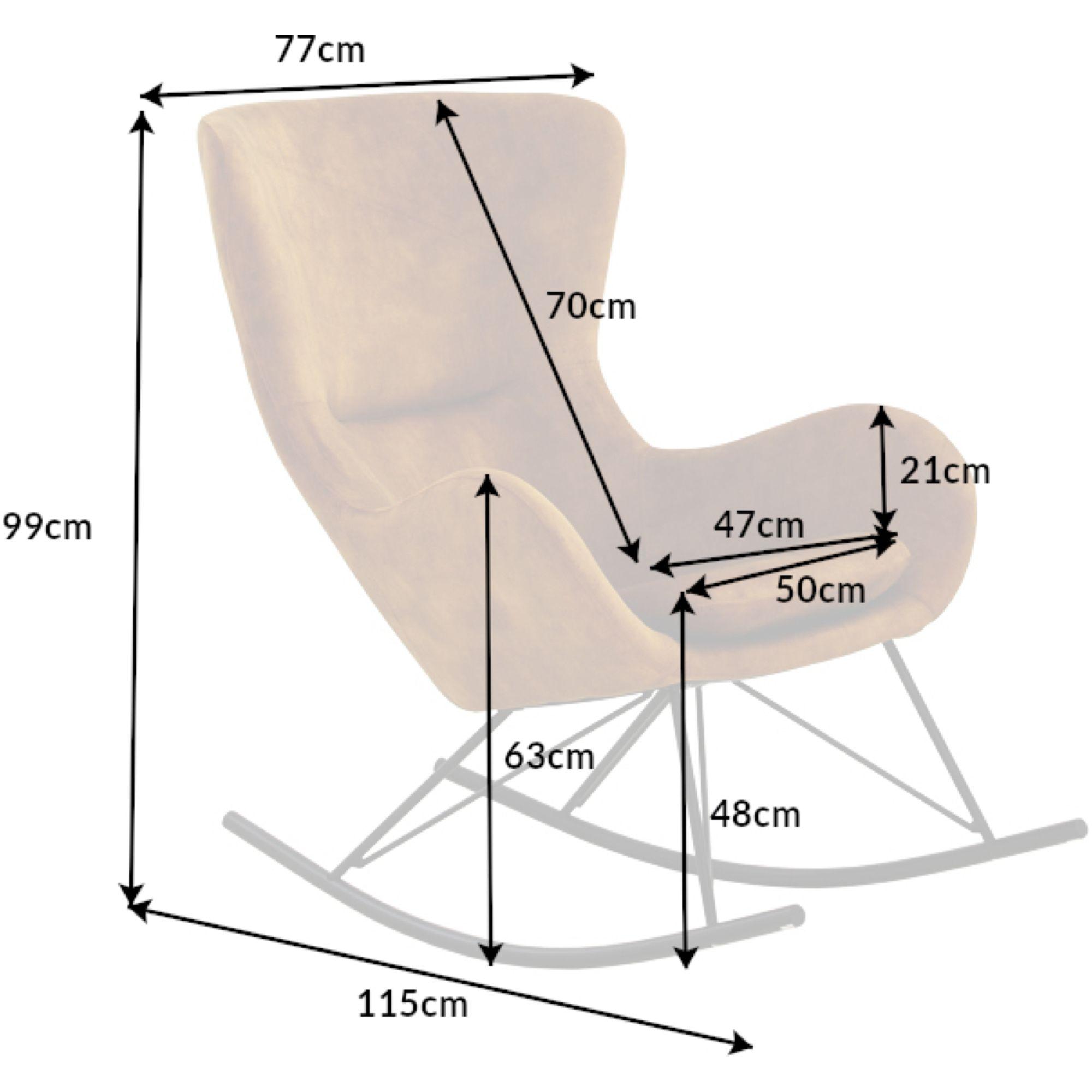Schaukelsessel Schaukelstuhl Norway Swing Samt Stoff senfgelb