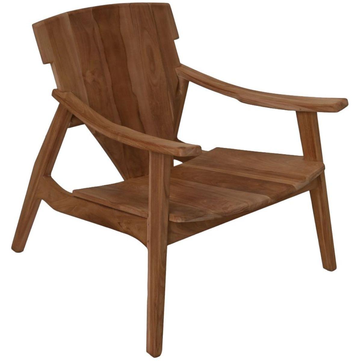 Holzsessel mit Armlehne aus Teakholz natur