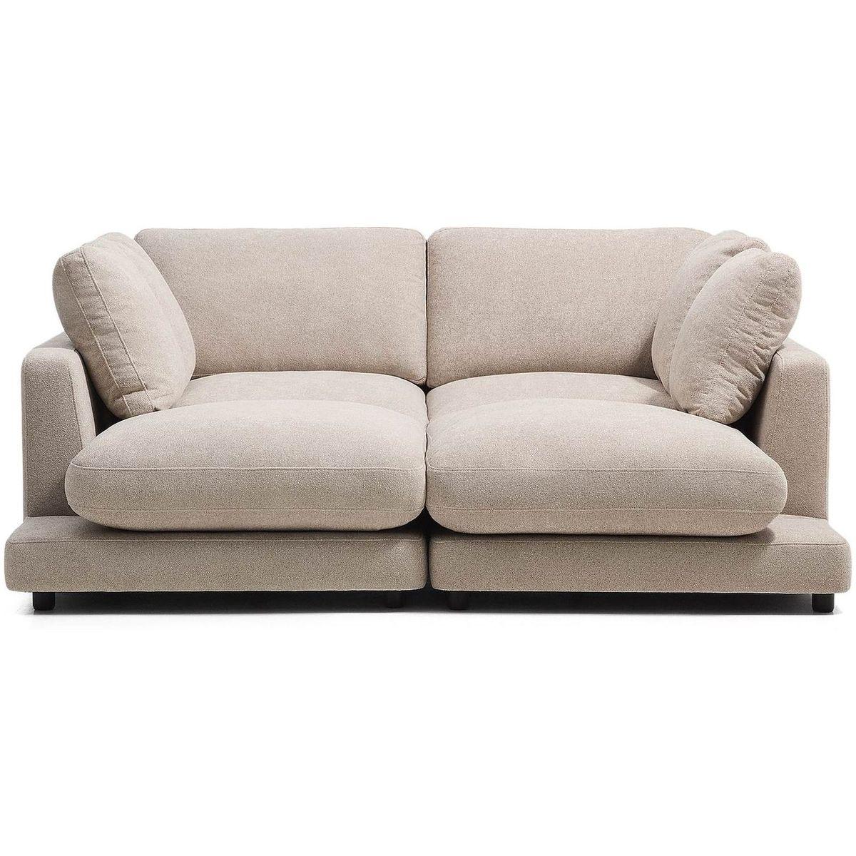 3-Sitzer-Sofa Gala aus Microbouclé mit doppelter Chaiselongue in Beige FSC Mix Credit 210x193