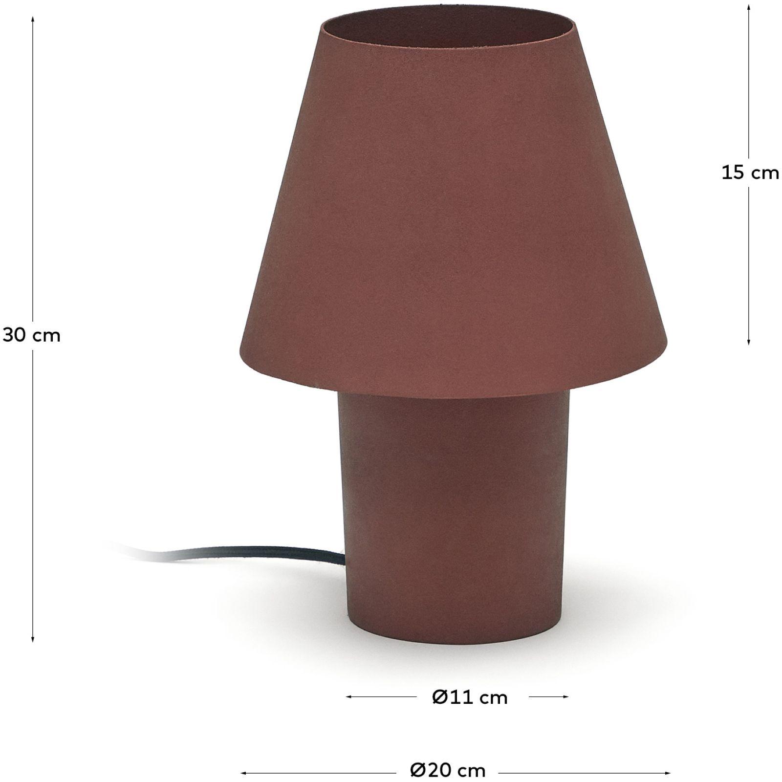 Canapost Tischlampe aus Metall mit Finish in Terrakotta
