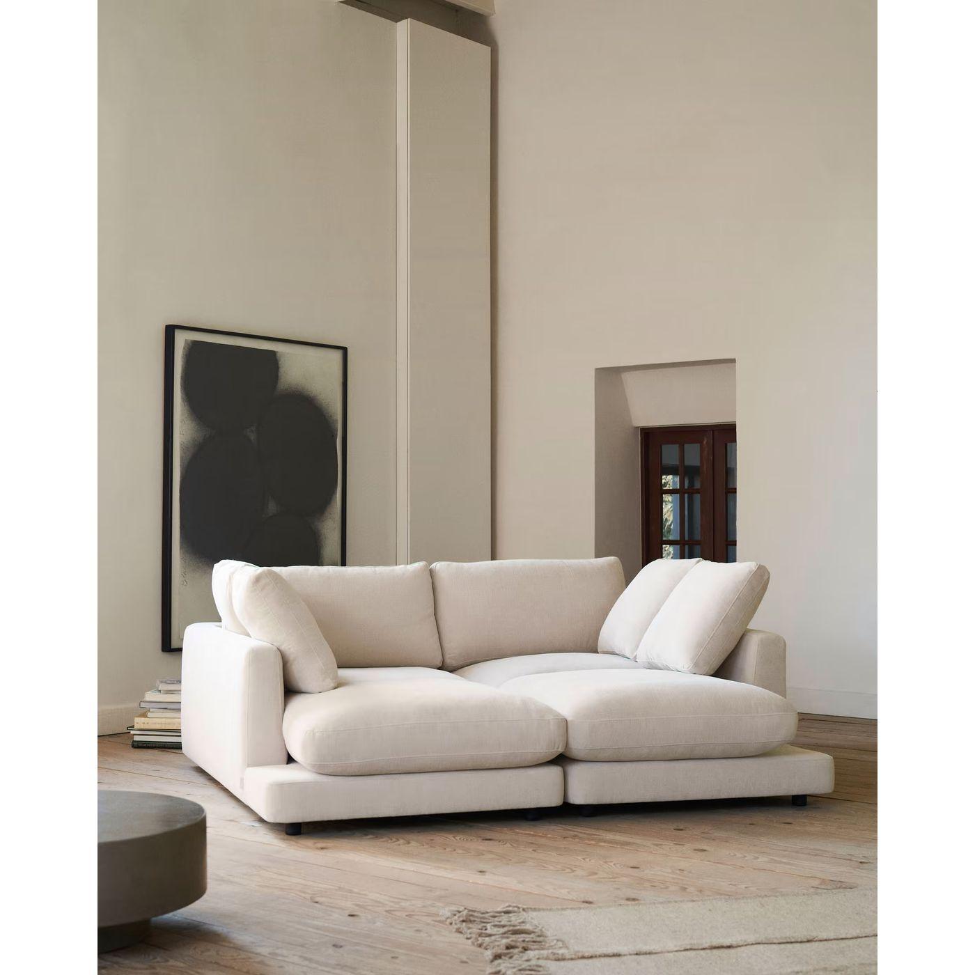 Sofa mit 2 Longchair Liegewiese Gala Stoff beige 210x193