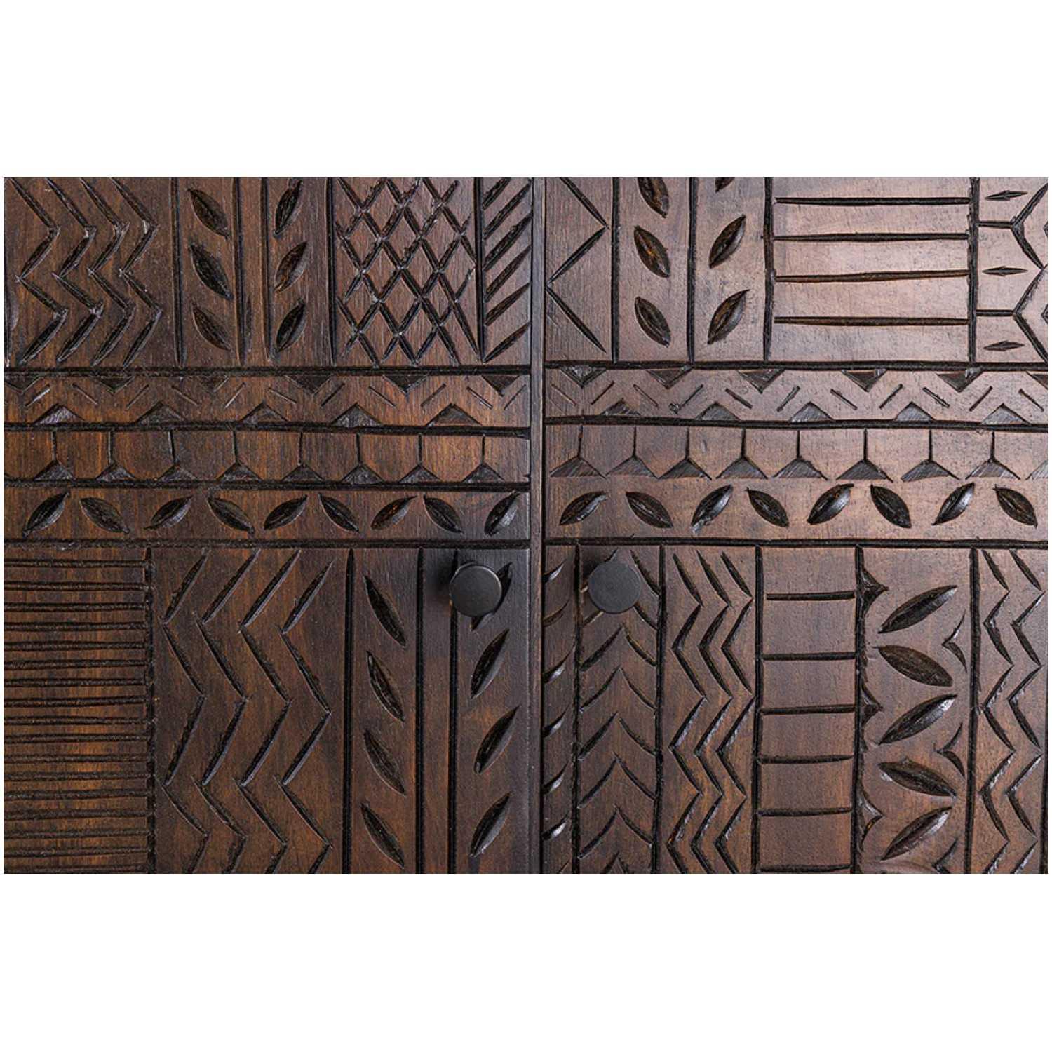 Hochkommode Vintage Ornament Mangoholz braun 100x120