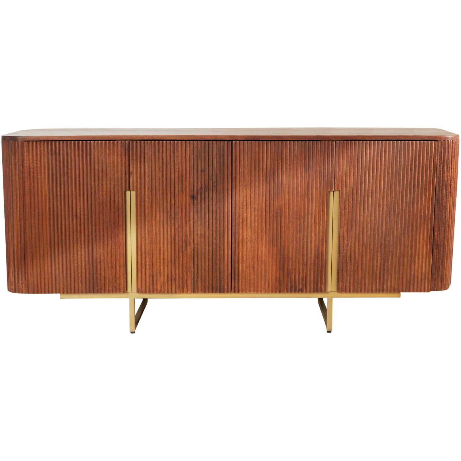 Sideboard abgerundet Cazeno Gold Mangoholz braun 160