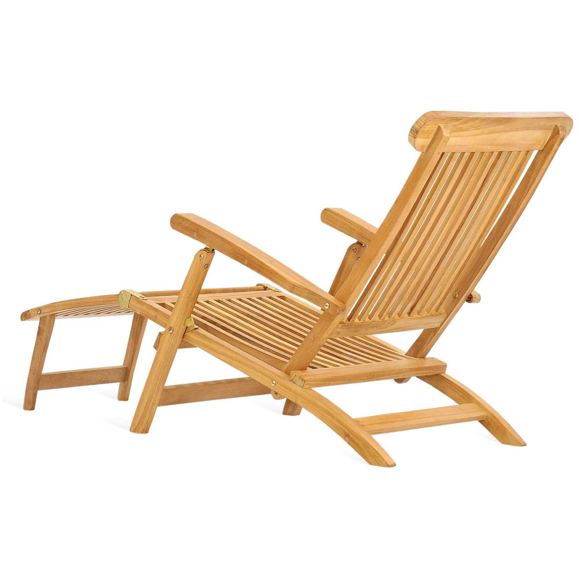 Liegestuhl Sonnenliege Deckchair Teakholz massiv (verstellbar)