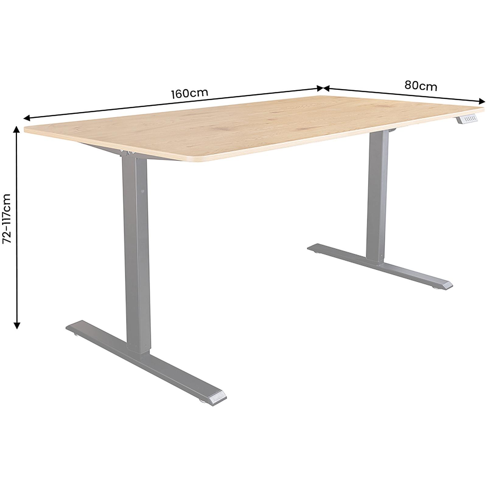 Schreibtisch elektrisch höhenverstellbar Eichenoptik - Grösse: 160x80
