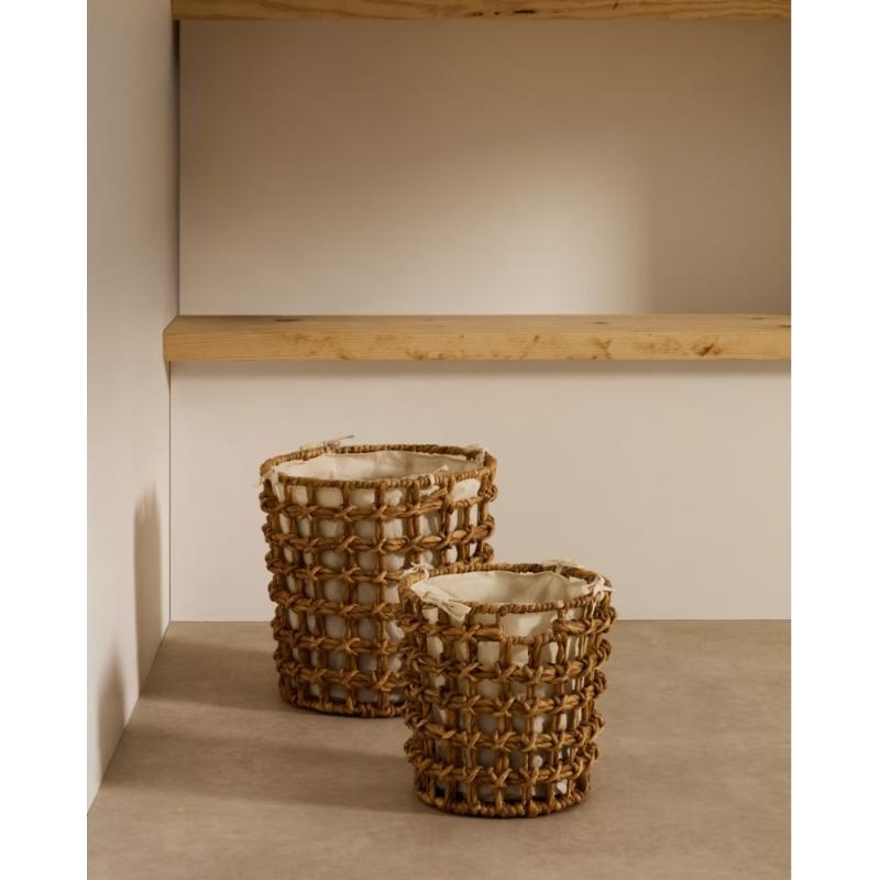 Wäschekorb Dilam Rattan natur (2er-Set)