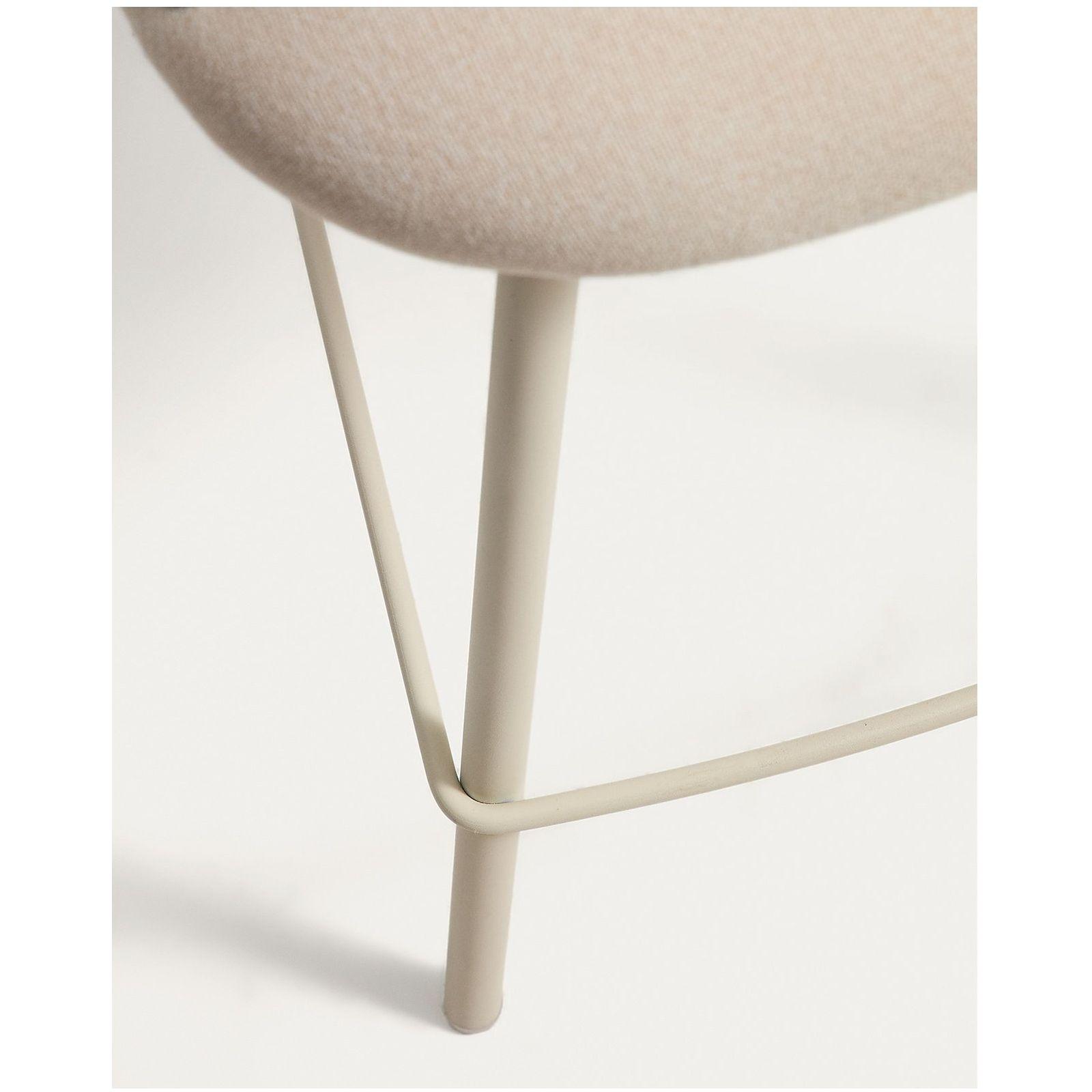 Barhocker Bonali mit beiger Chenille und beigen Metallbeinen FSC Mix Credit 65 cm