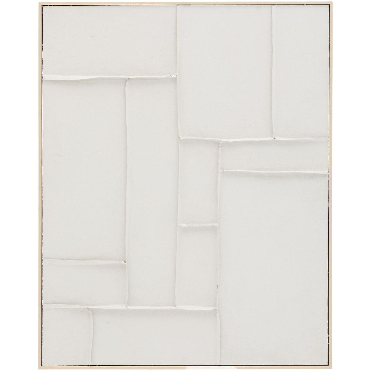 Bild Klis aus Leinen geometrische Formen weiss 80x100