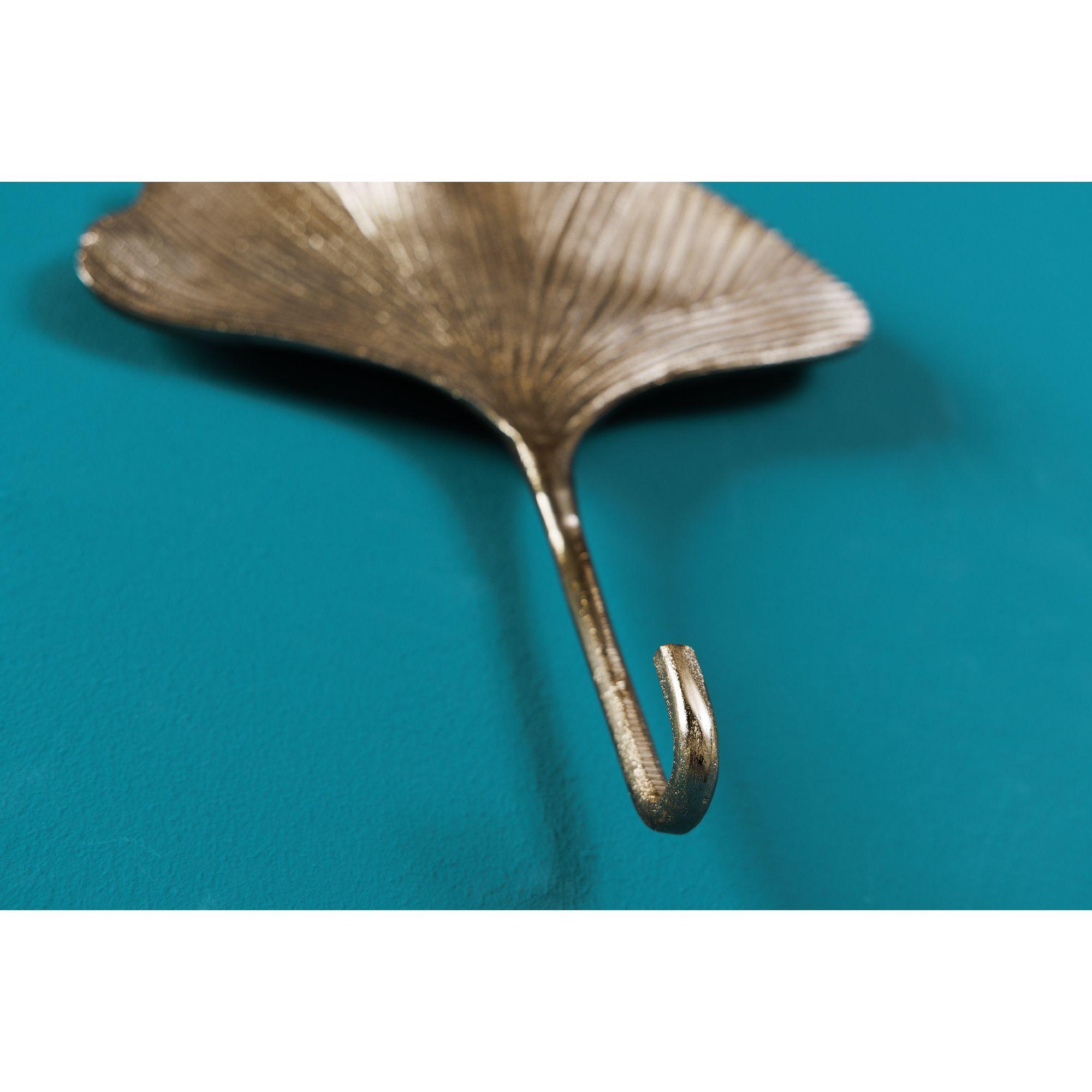 Kleiderhaken Ginkgo Metall gold (3er-Set)