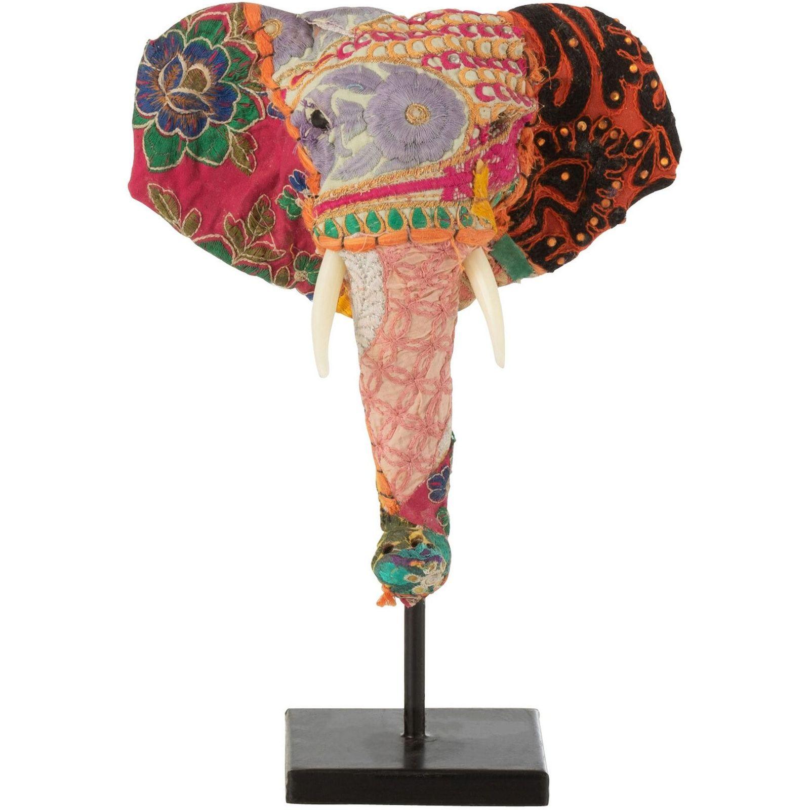 Deko Elefant auf Fuss Textil mehrfarbig