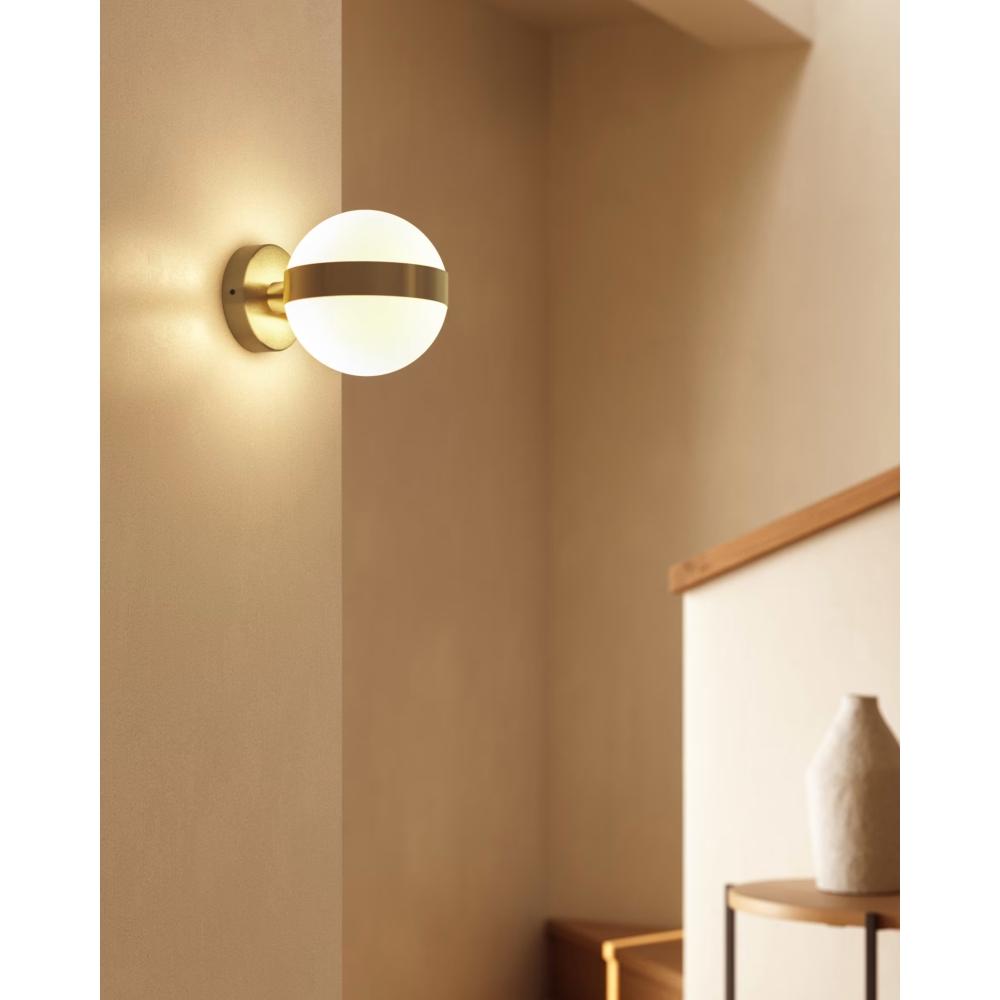 Wandleuchte Anasol Metall gold Glas weiss