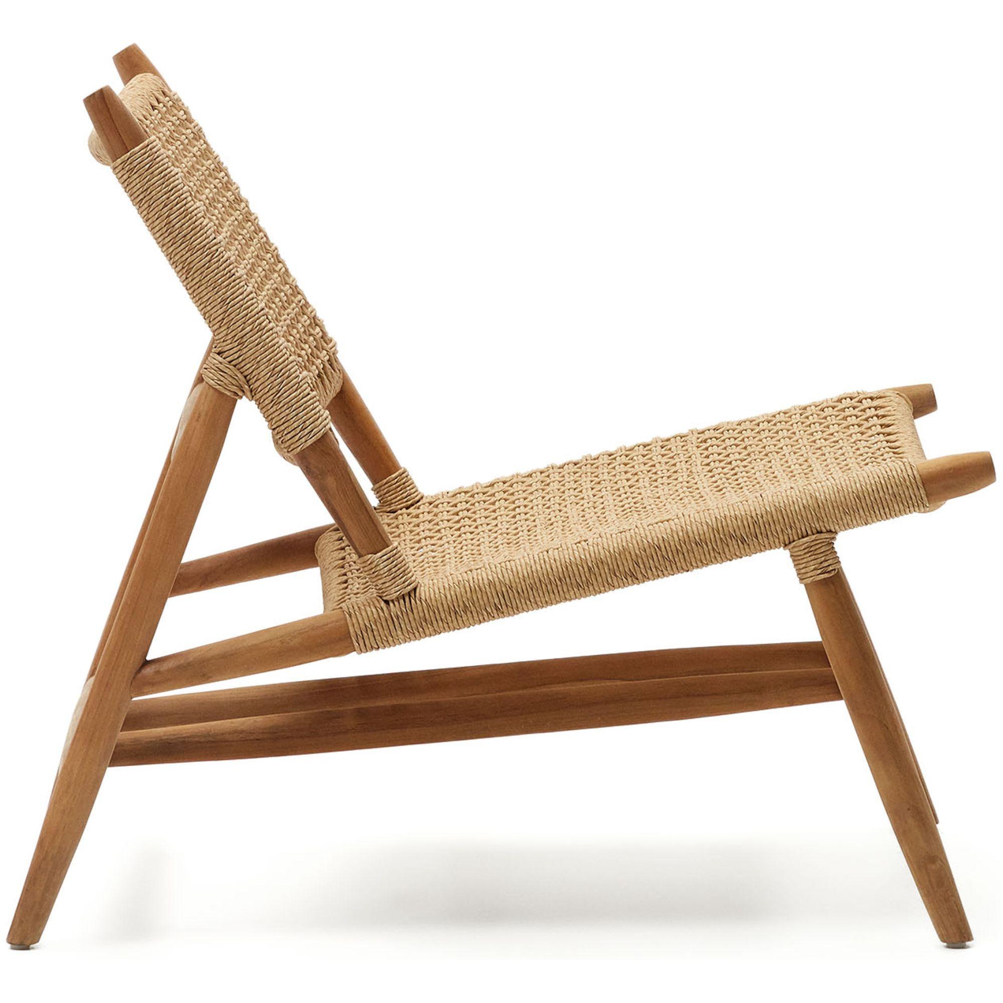 Garten Holzsessel aus massivem Teakholz mit Geflecht Codolar